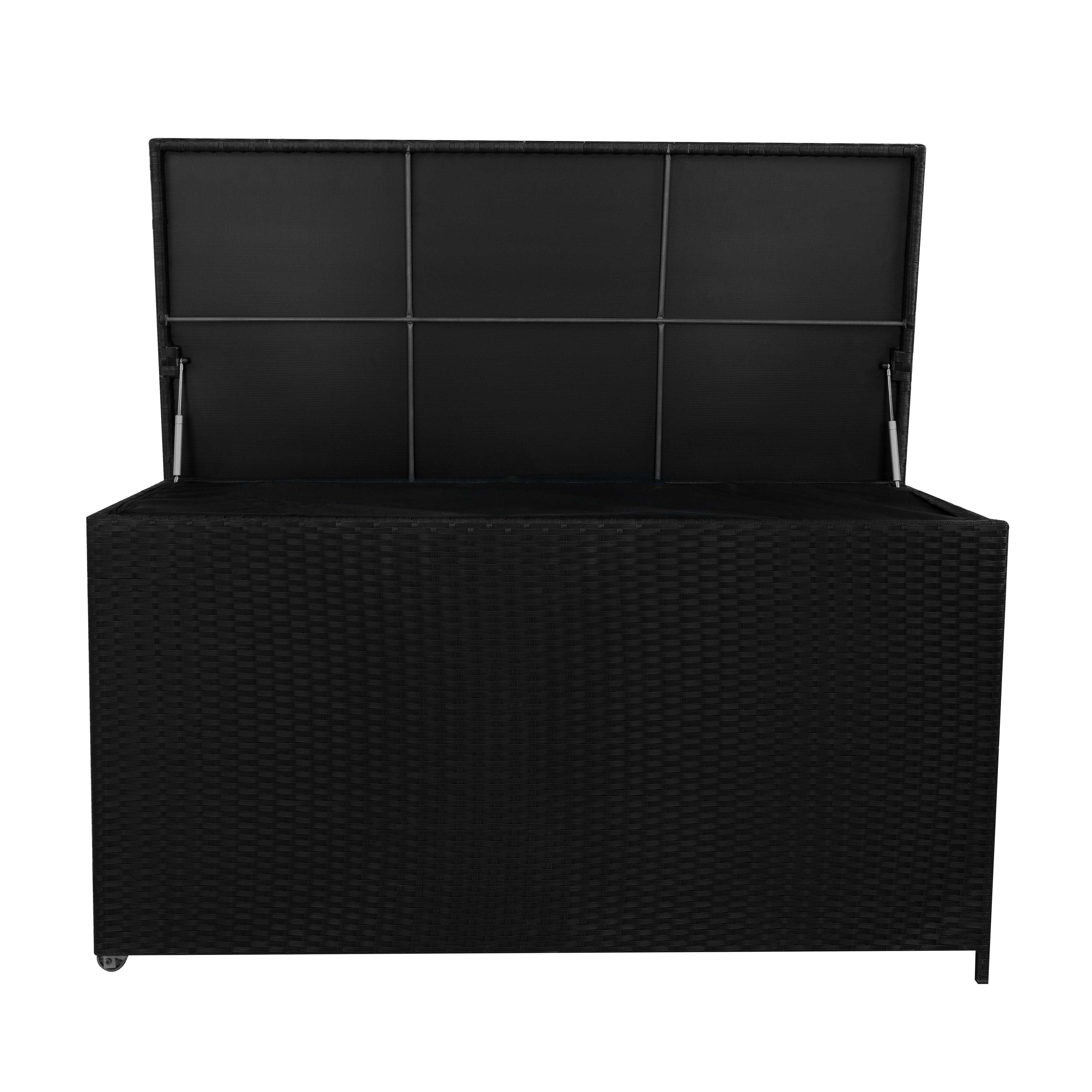 Q-Rax Mobili da Esterno Box Rattan 700L Baule Nero per Cuscini