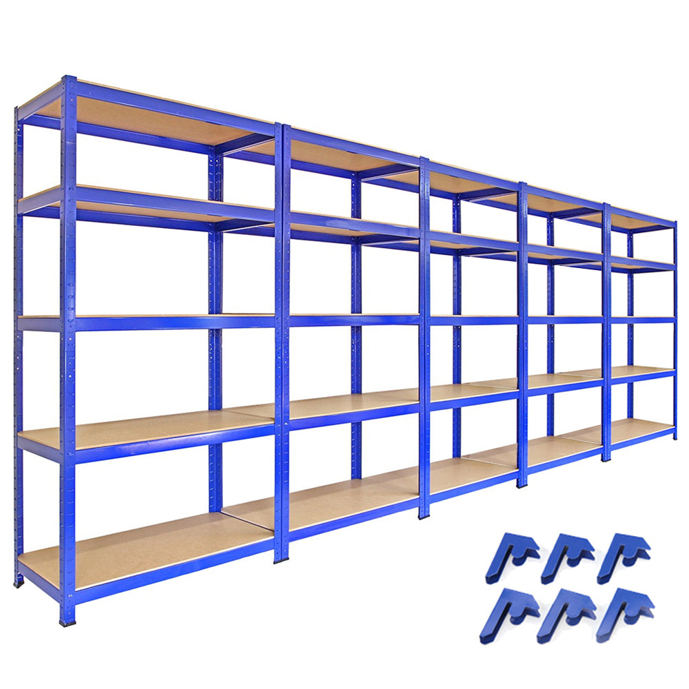Q-Rax T-Rax Scaffale Garage 90x45 Blu 5 Ripiani 280 kg
