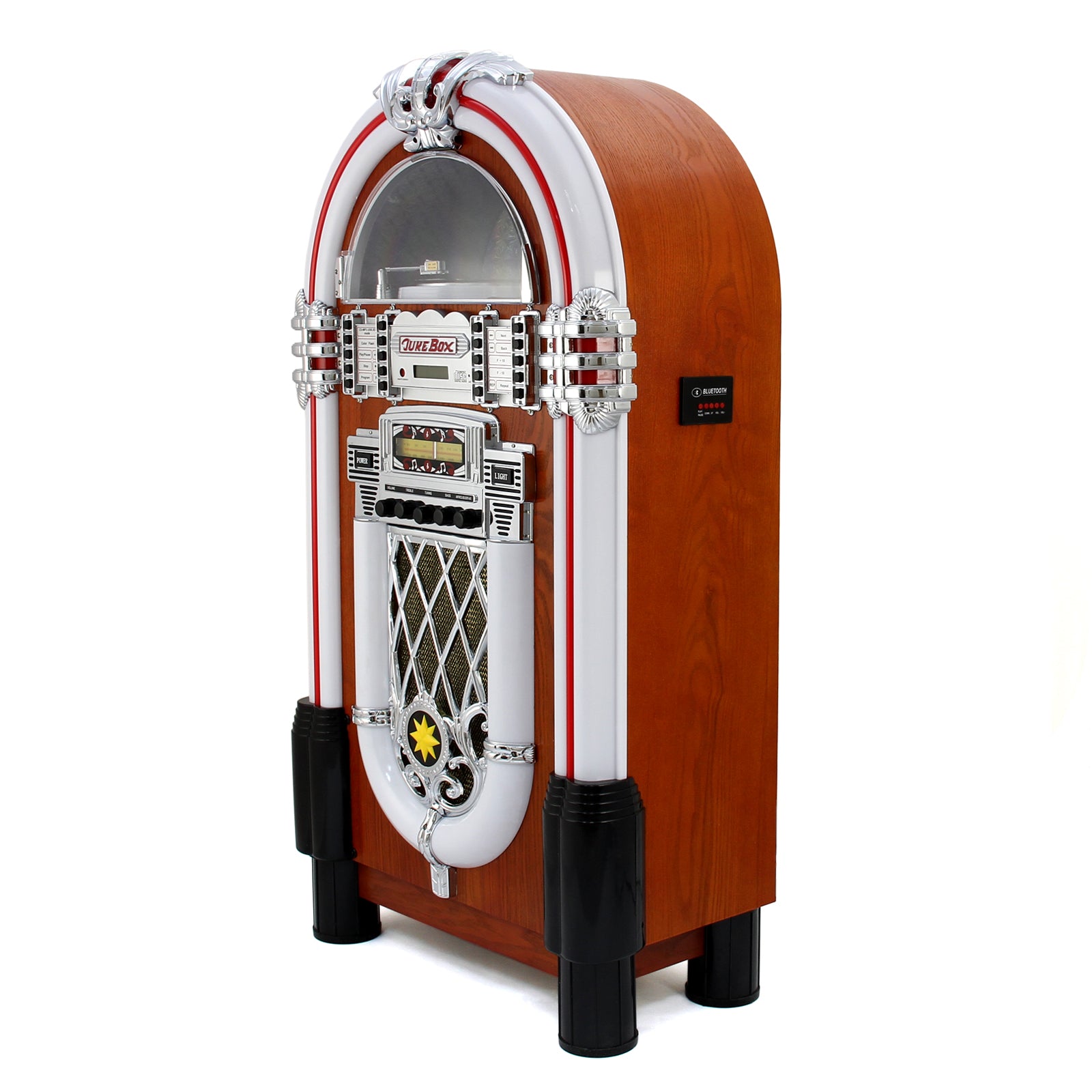 Q-Rax Jukebox Retrò Bluetooth con Porta CD 40 Slot