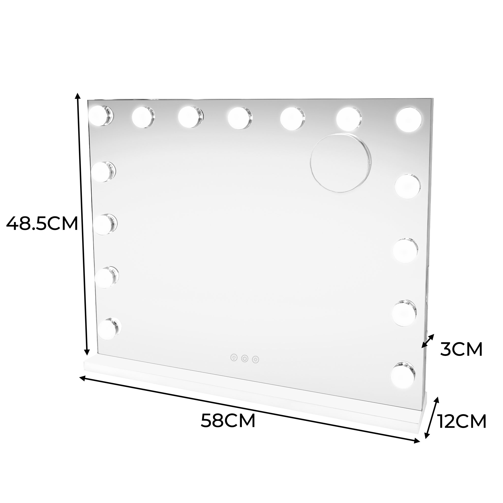Q-Rax Specchio LED Bluetooth specchio trucco 58x46 cm dimmerabile