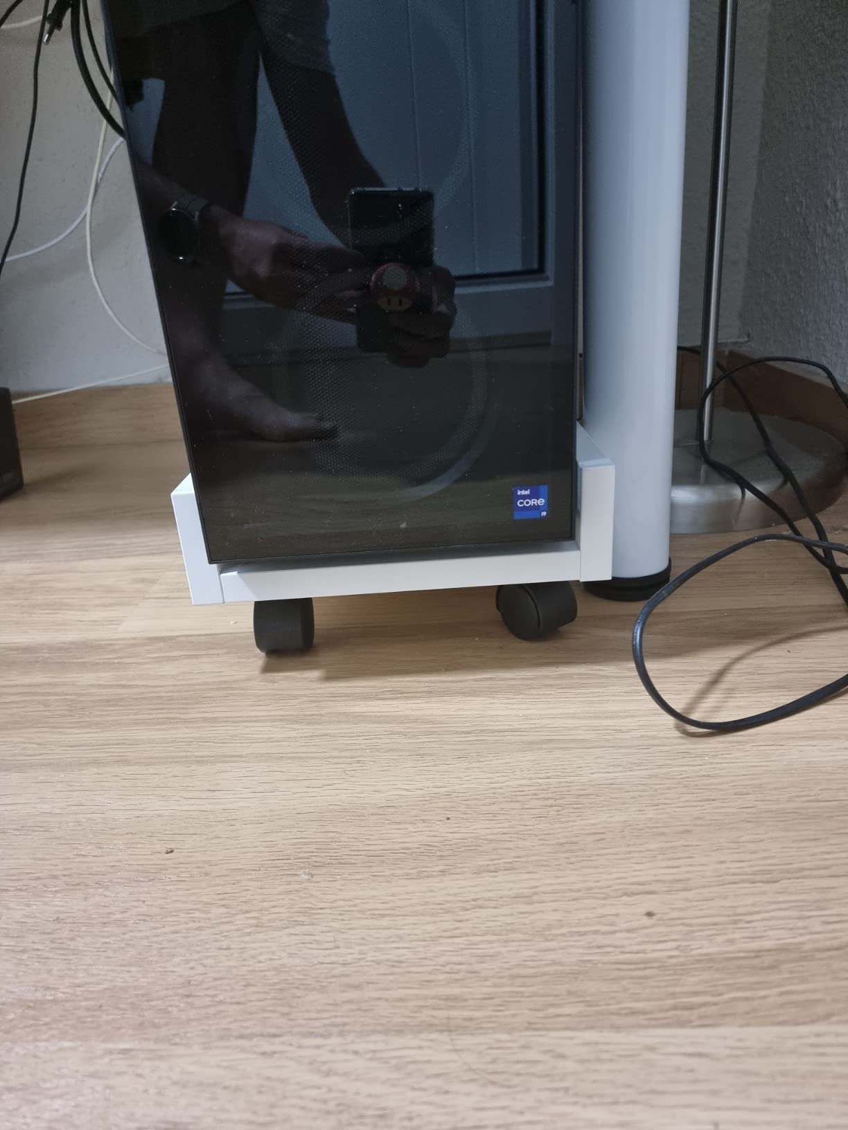 Henor Supporto CPU 25x45x12,5 Ruote Bianco Torre PC