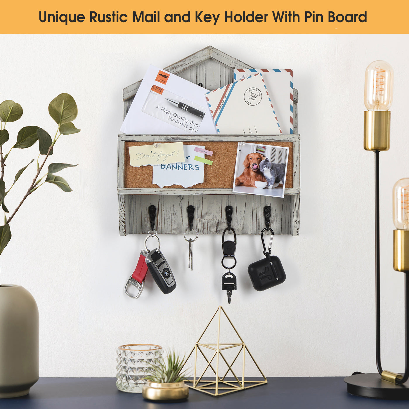 Jackcube Design Entryway Portachiavi Parete 4 Ganci Bianco