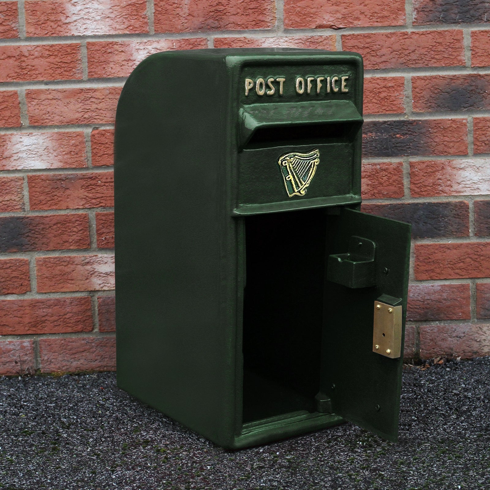 Q-Rax Cassetta Postale Britannica Verde con Piedistallo