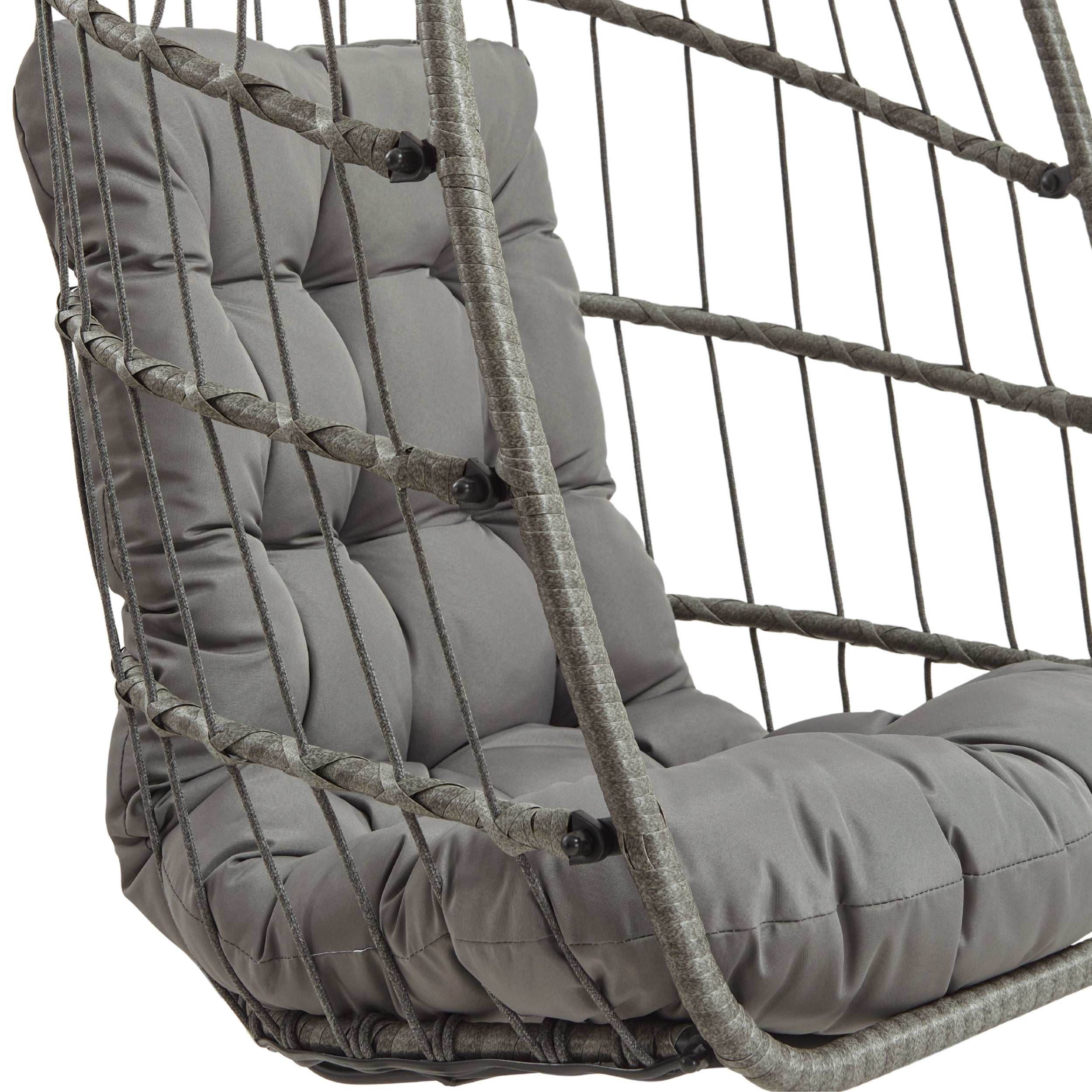 Q-Rax Poltrona Sospesa Uovo Rattan Grigio 150 kg