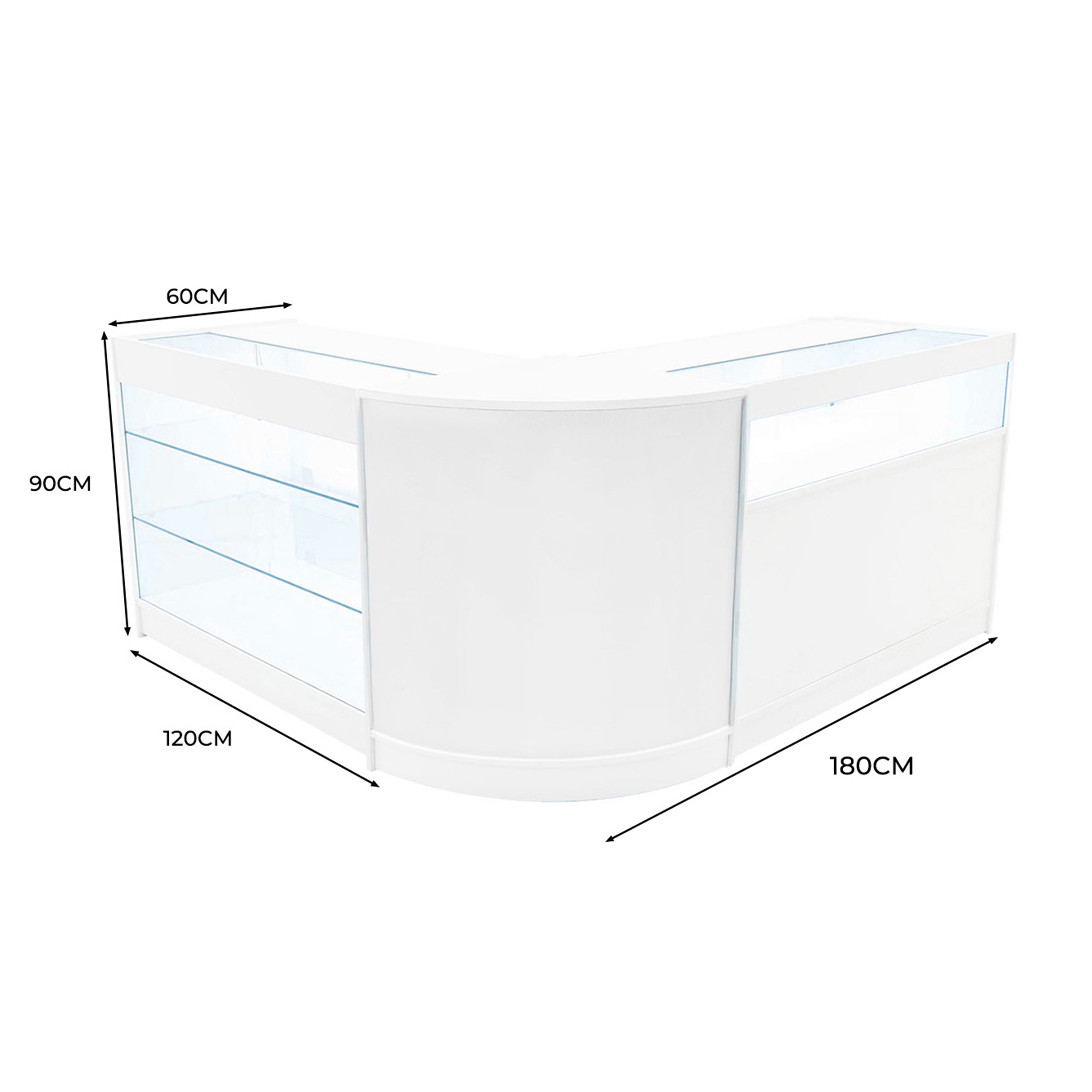 Q-Rax Triton Set Banconi Negozio LED K1200 B1200 CM60 bianco
