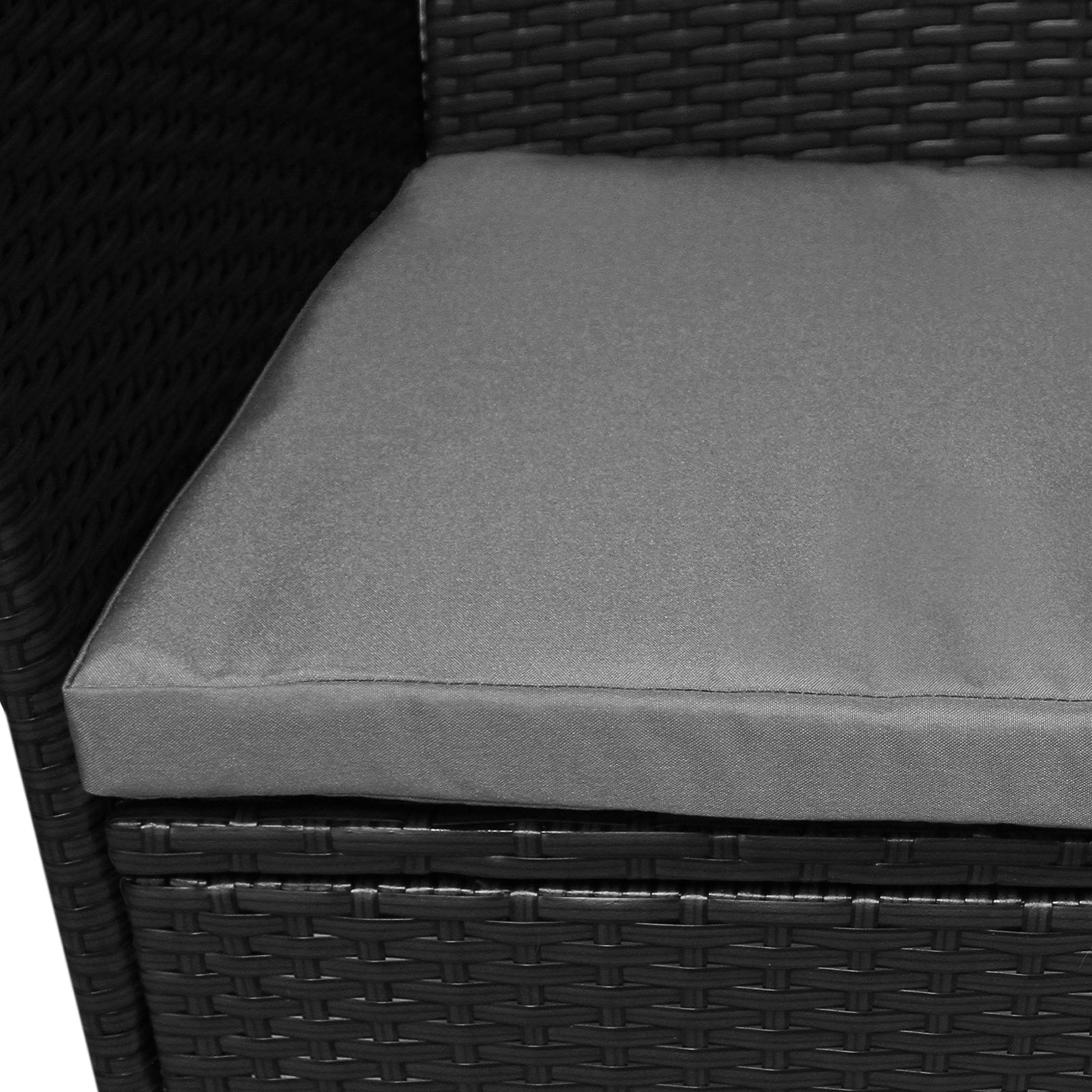 Q-Rax Jardí Set Bistrot Rattan Nero 2 Sedie+Tavolo