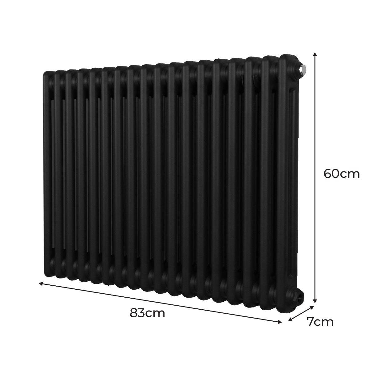 Q-Rax Tradizionali Radiatore 2 Colonne 600x832mm Nero