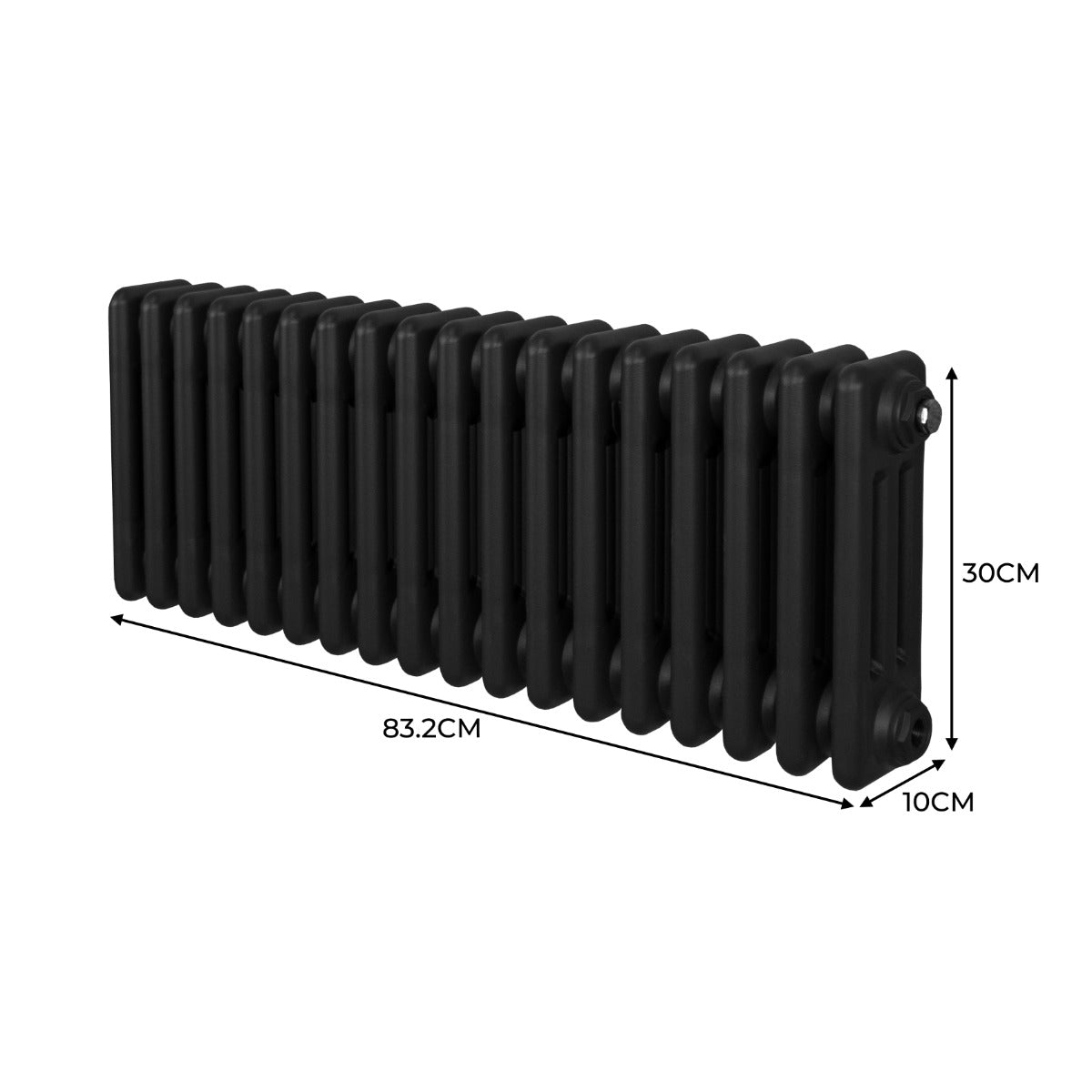Q-Rax Radiatori Tradizionali 3 Colonne 300x832 termosifone nero