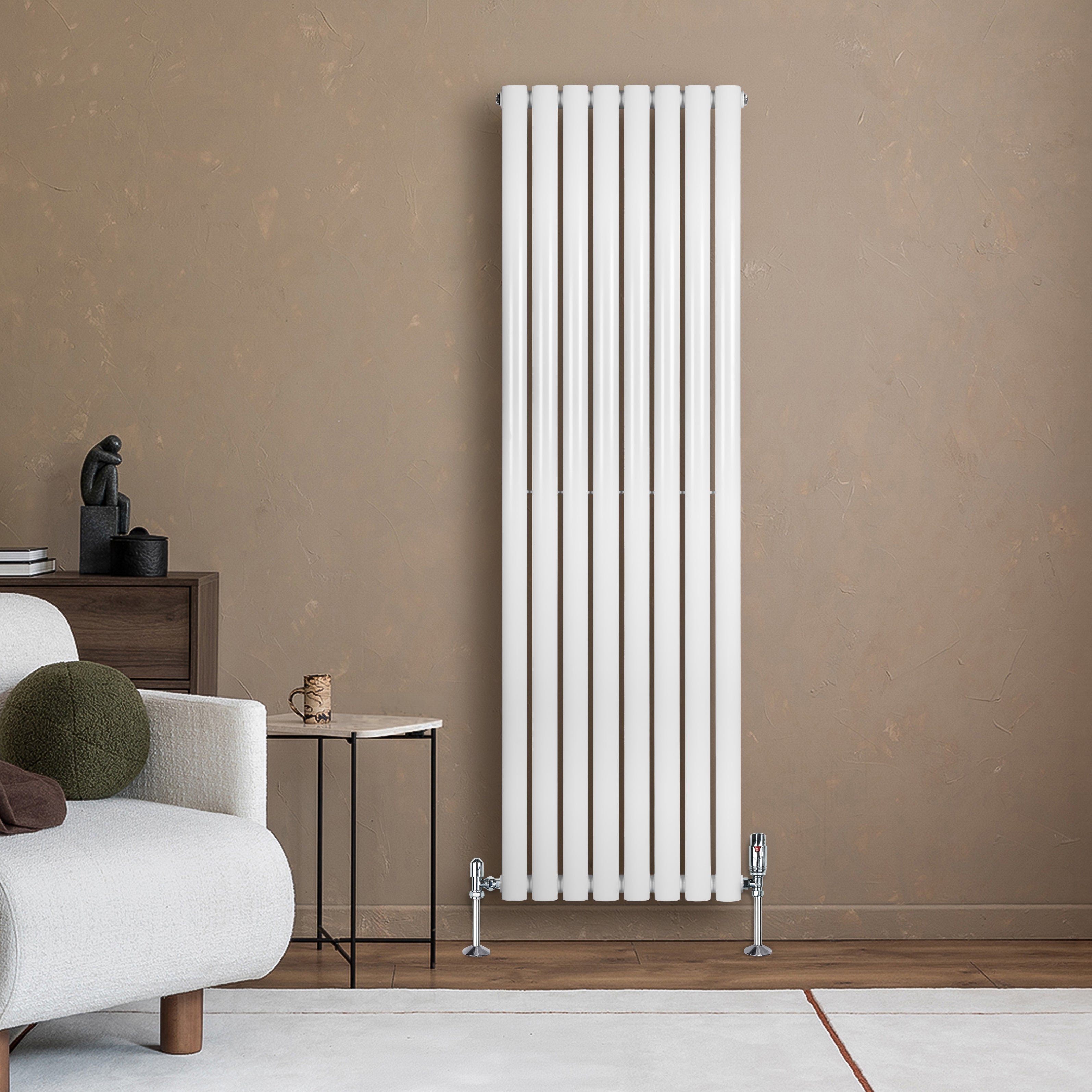 Q-Rax Radiatori Tradizionali ovale verticale 1600x480 radiatore bianco