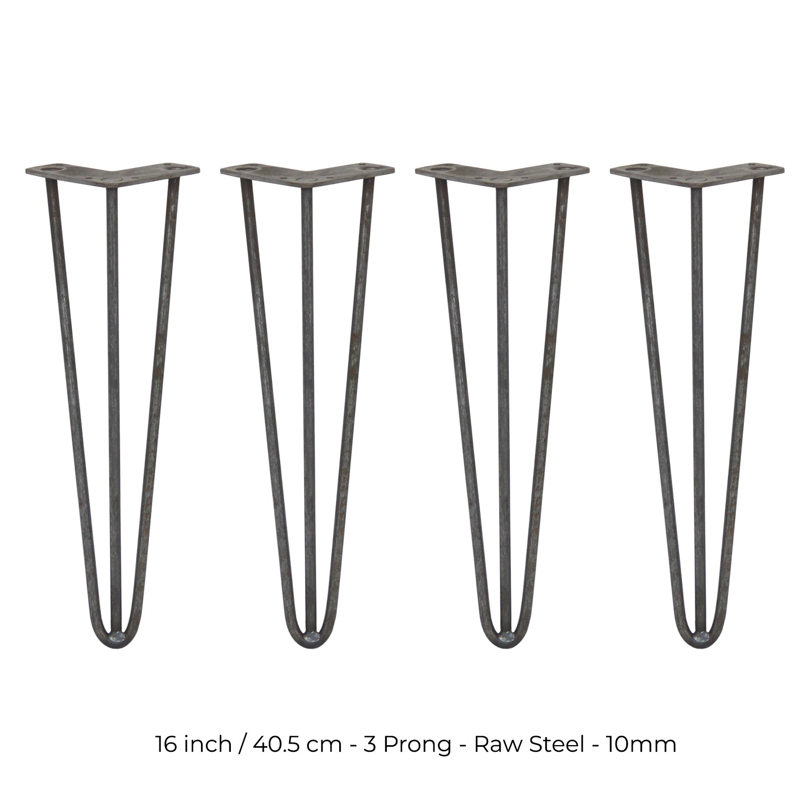 Q-Rax 4 Gambe Tavolo Forcina 40,6cm 3 Rebbi Acciaio