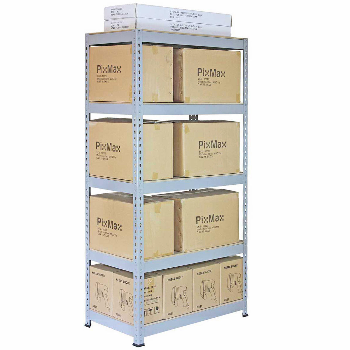 Q-Rax Scaffali Q-Rax 90x50 scaffale grigio 180cm portata 200kg