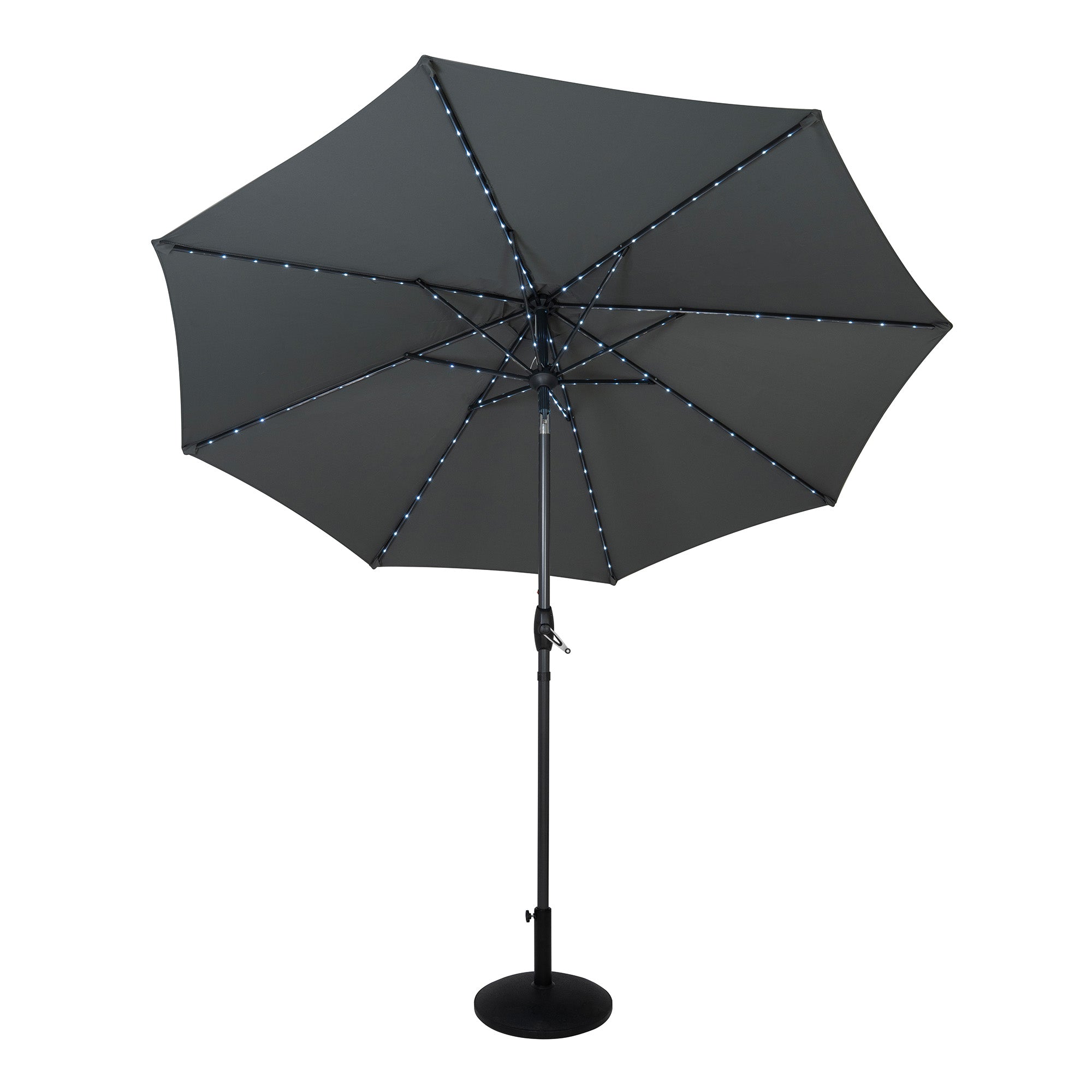 Q-Rax Mobili da Esterno 2,7m ombrellone grigio LED con base