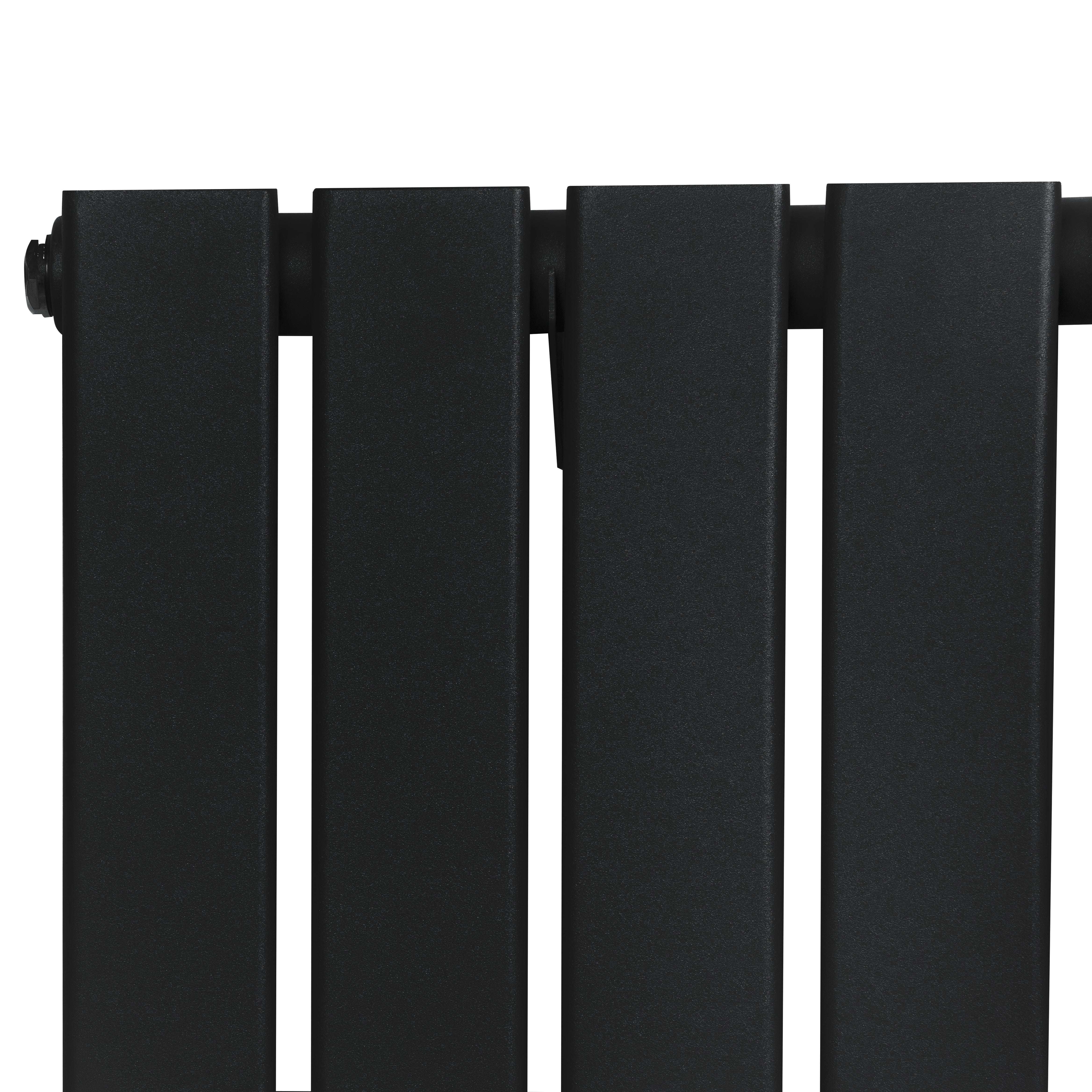 Q-Rax Radiatore Piatto Monocolonna 600x910 mm Nero con Valvole