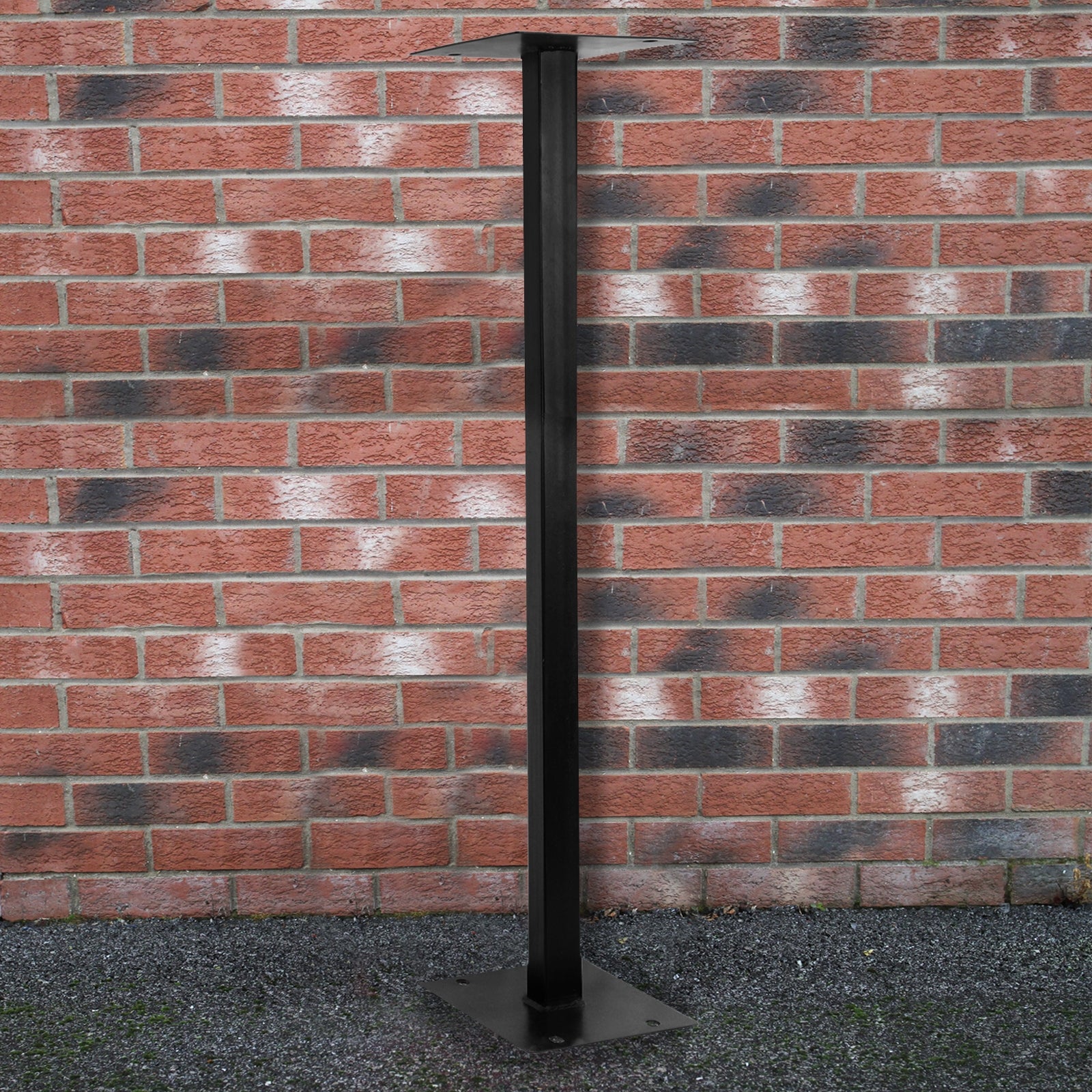 Q-Rax Piedistallo Cassetta Postale Ferro Nero 105 cm
