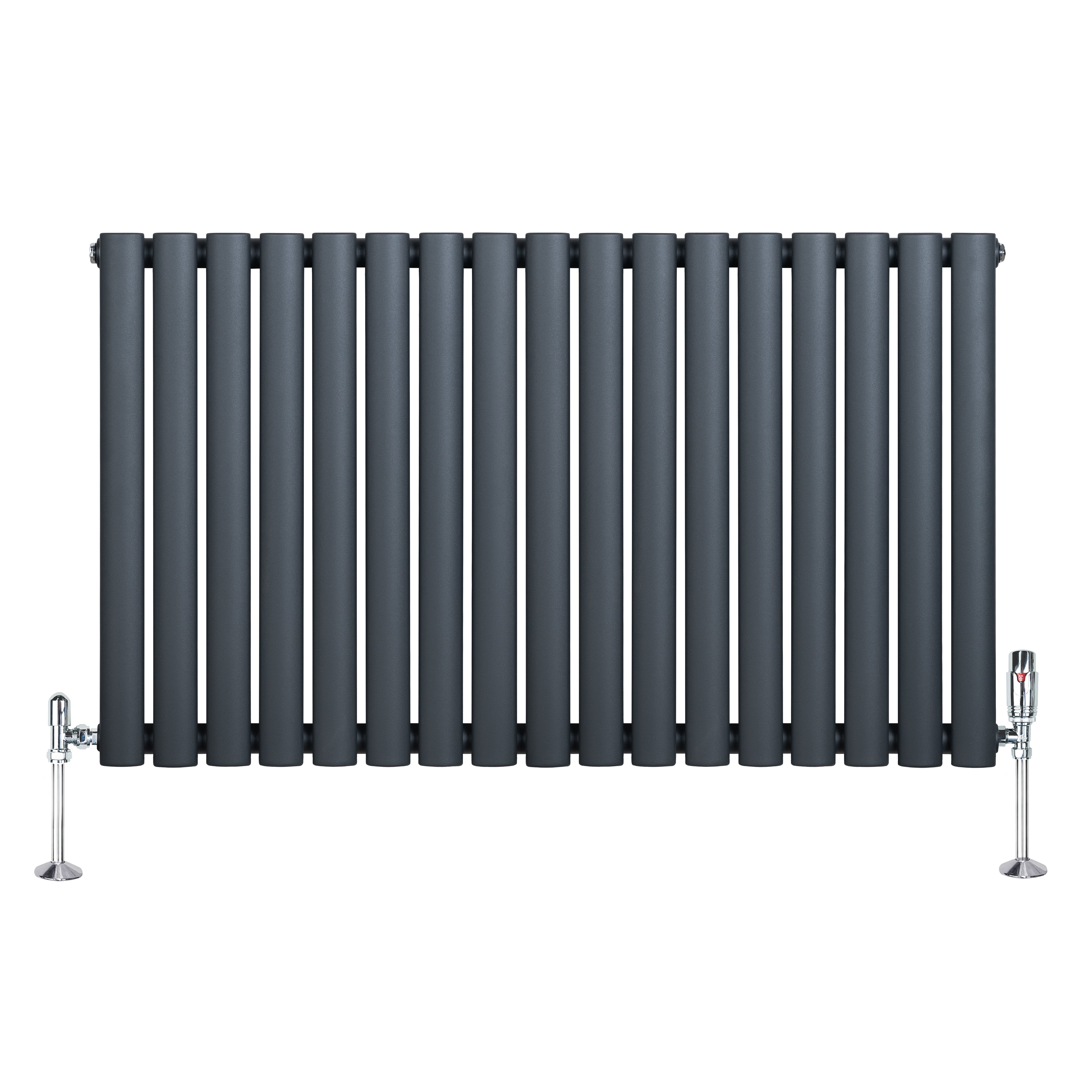 Q-Rax Radiatore Ovale 600x1020 Antracite Valvole
