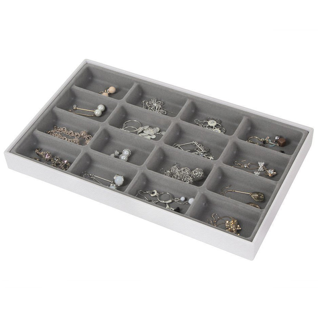 Jackcube Design Vassoio Portagioie Pelle Bianca Set 4 Pz