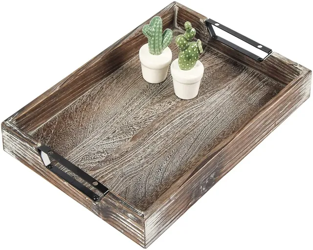 Jackcube Design Kitchen vassoio legno manici metallo rustico