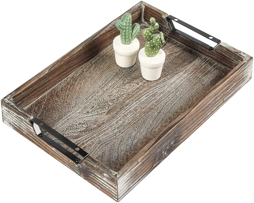 Jackcube Design Kitchen vassoio legno manici metallo rustico