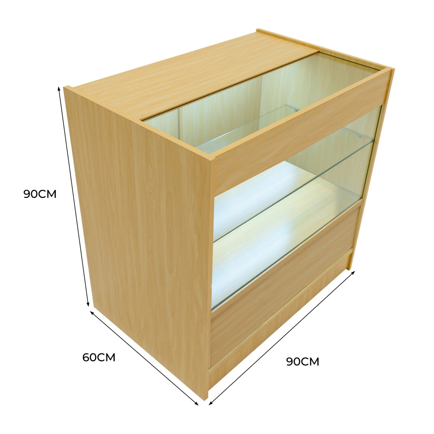 Q-Rax C900 Bancone Negozio Acero LED 90x60 Serratura