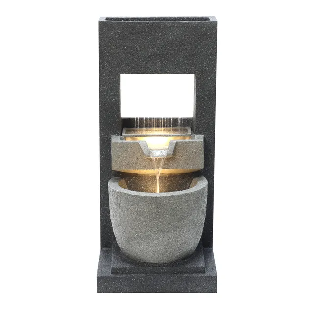Q-Rax Cascade Springs fontana da giardino LED effetto pietra