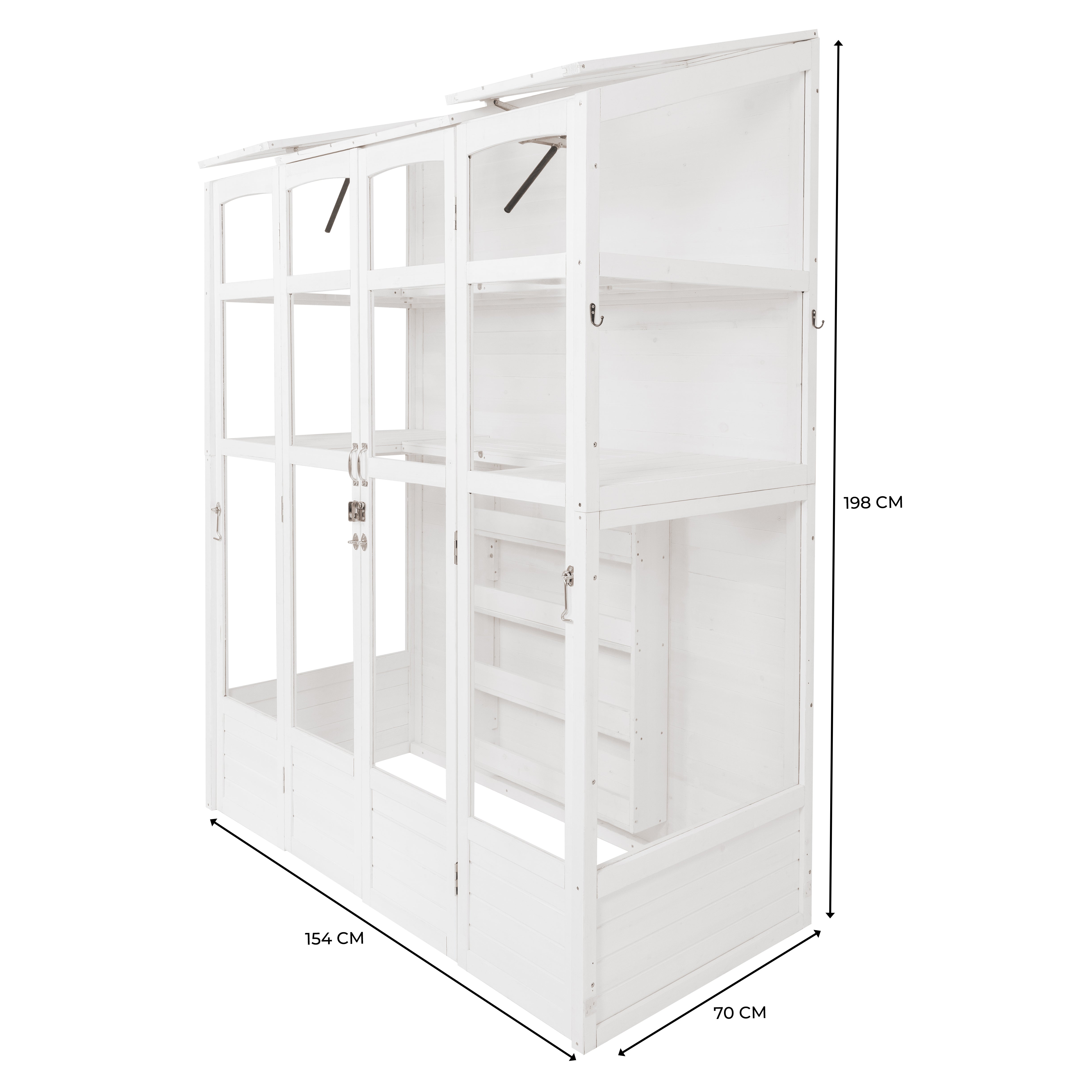 Q-Rax Serra Vittoriana Giardino Bianca 152x61cm Legno Ripiani