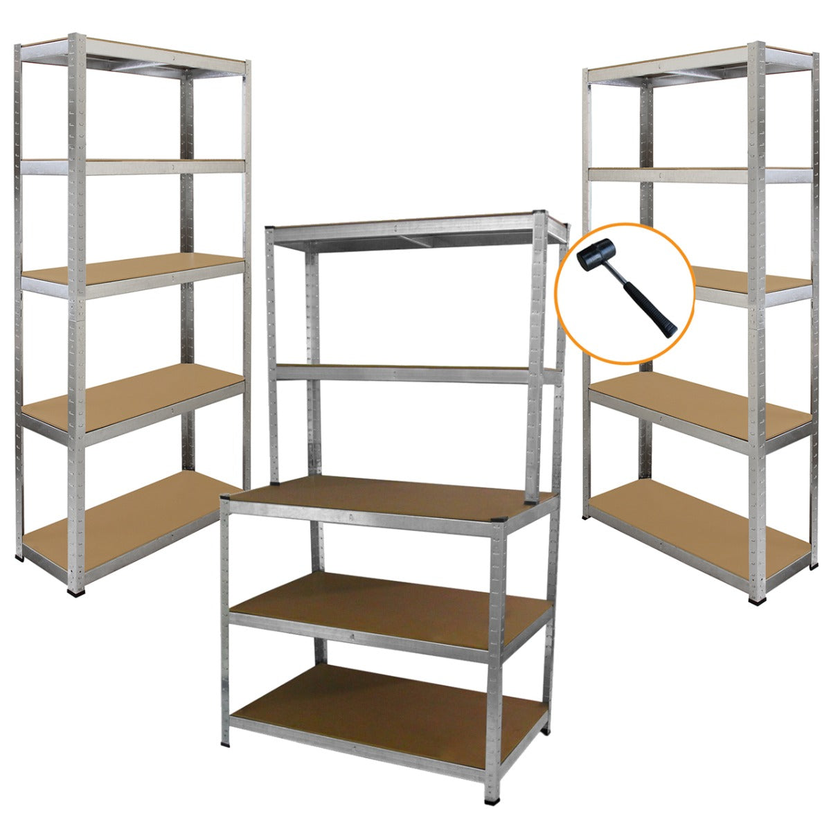 Q-Rax Scaffali da Garage Galwix 90x30 scaffale zincato 2 pezzi