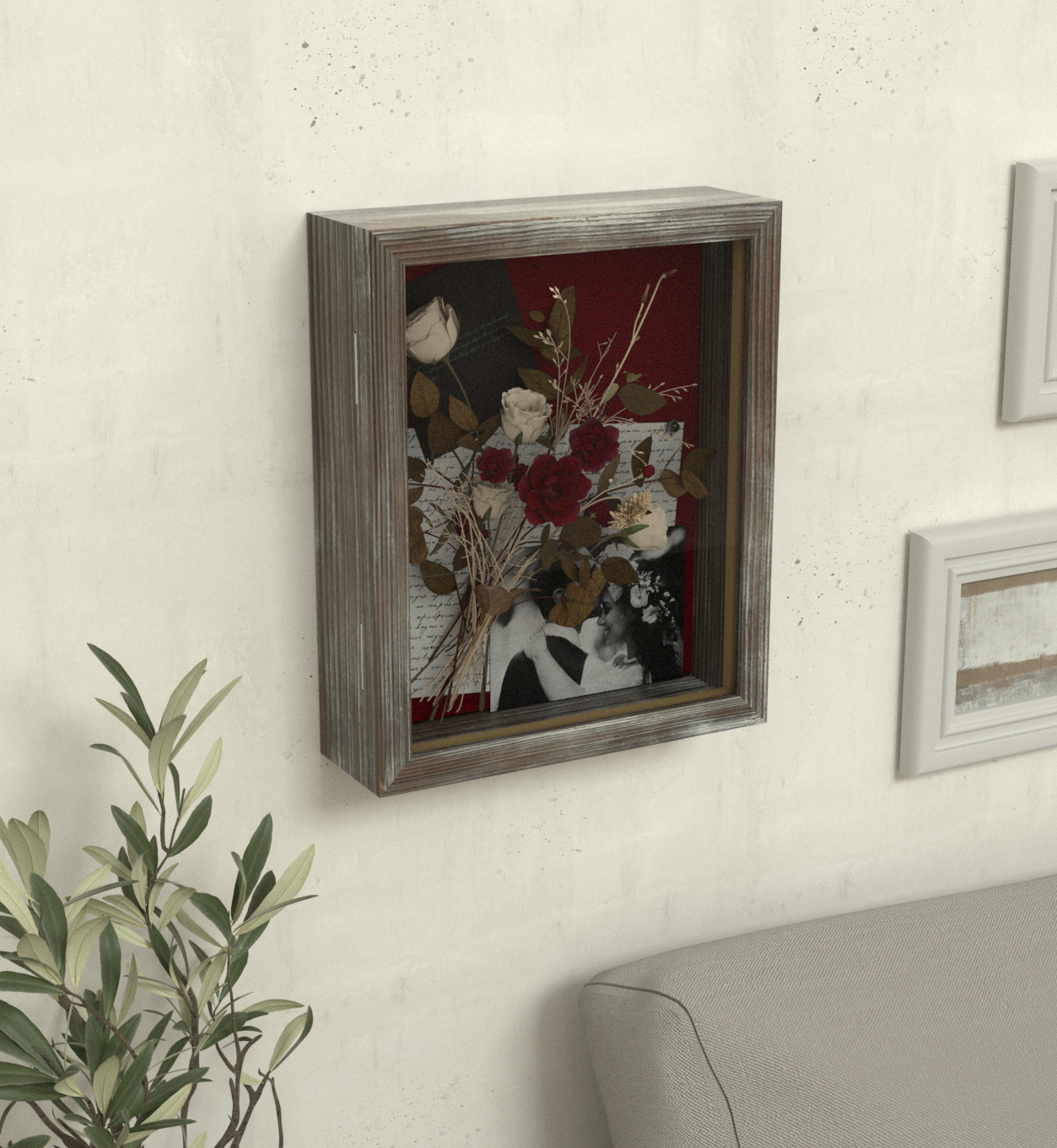 Jackcube Design Display Shadow Box Teca Lino 9x11 Pollici