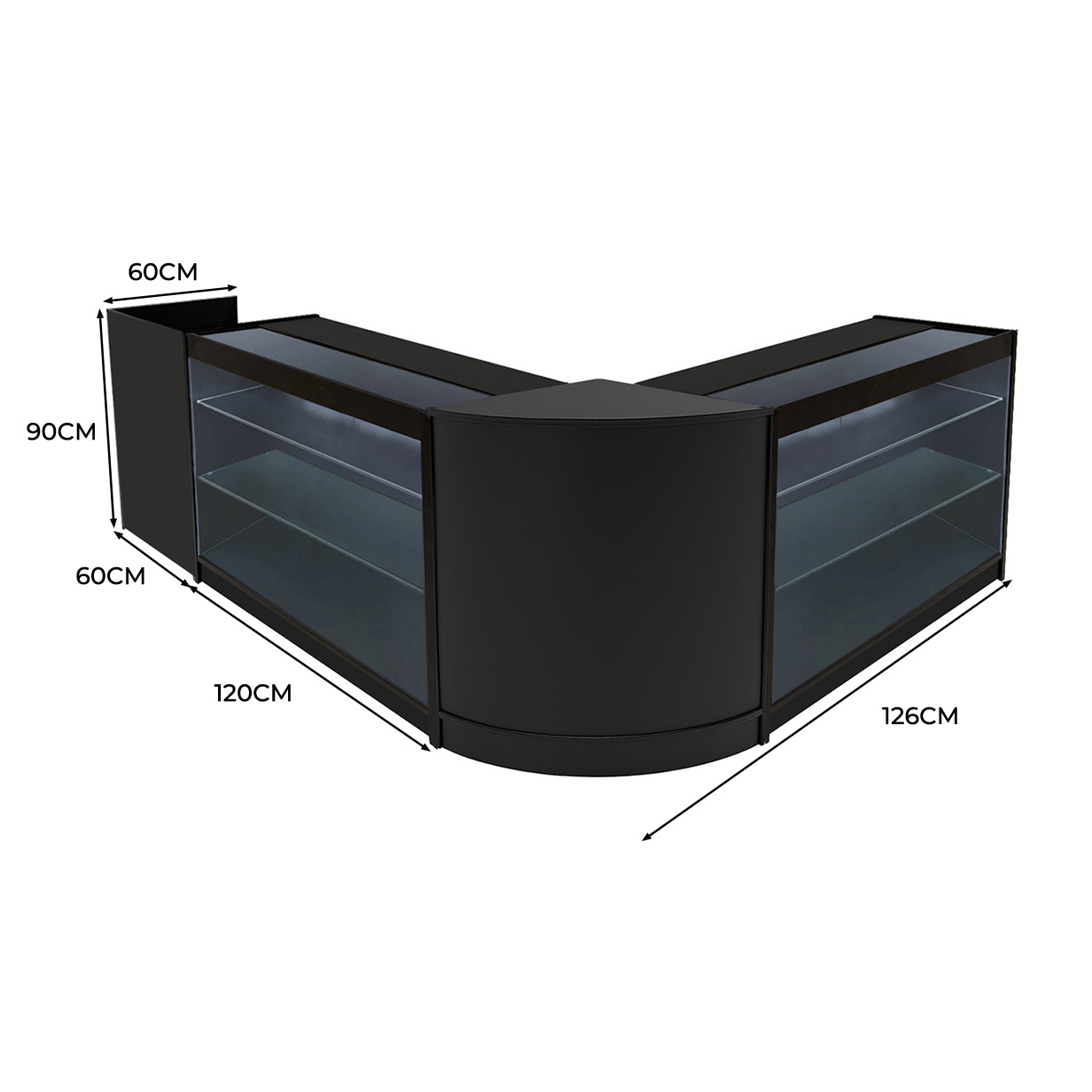 Q-Rax Set Banconi LED Aries K1200 TB60 CM60 Nero