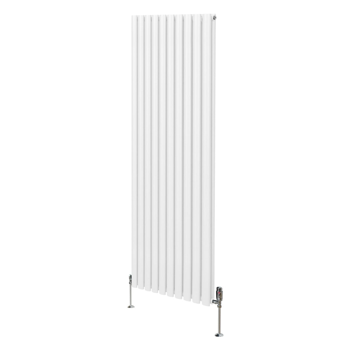 Q-Rax Radiatore Colonna Ovale 1800x600 Bianco con Valvole TRV