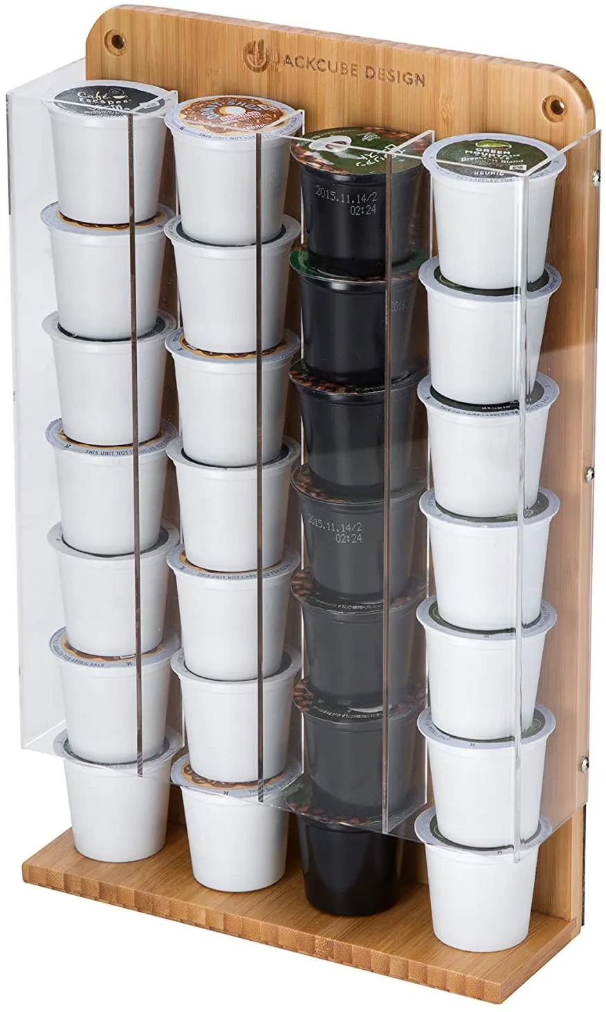 Jackcube Design Porta Capsule Parete Bambù 28 Capsule Magnetico