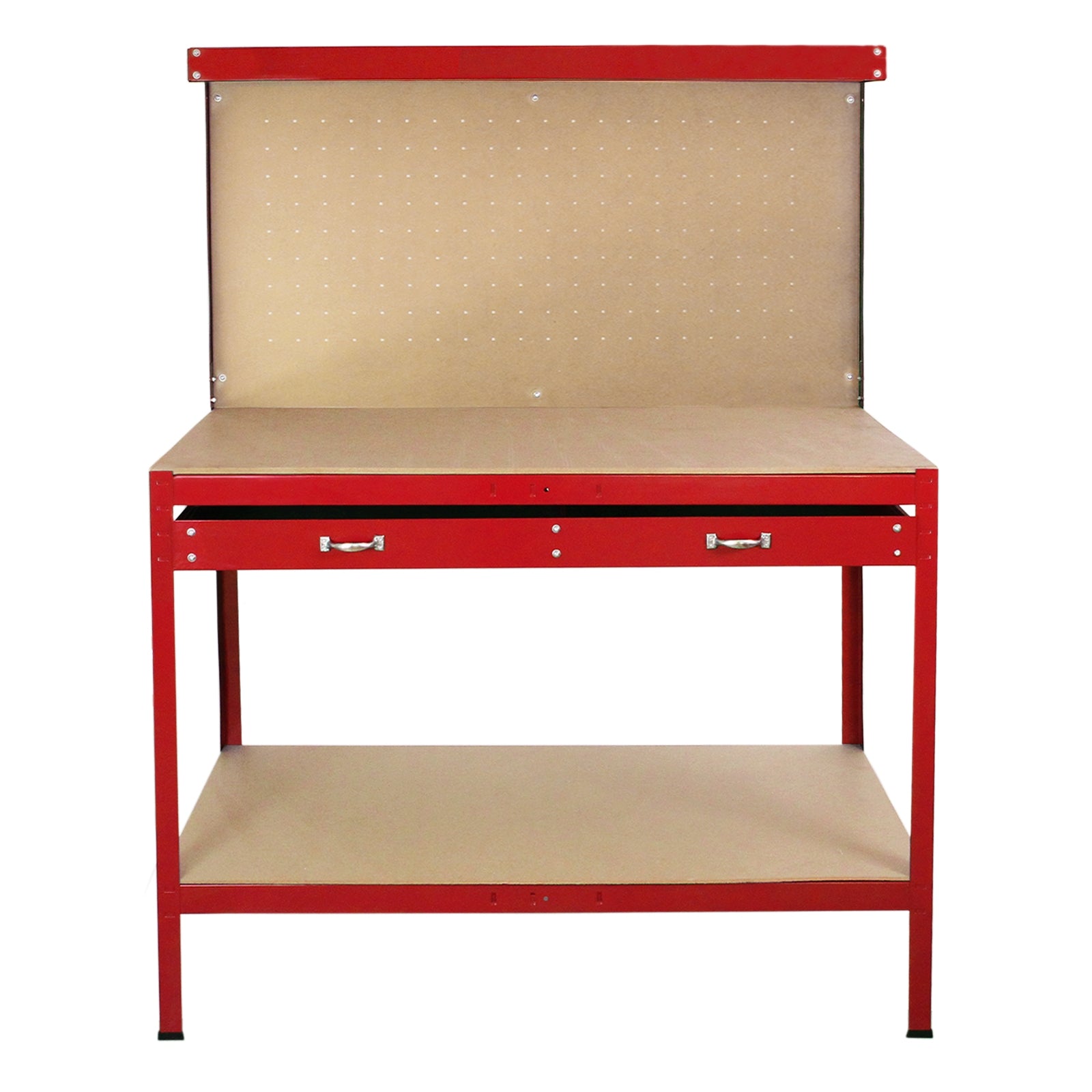 Q-Rax Banchi da Lavoro 120cm banco rosso con cassetto
