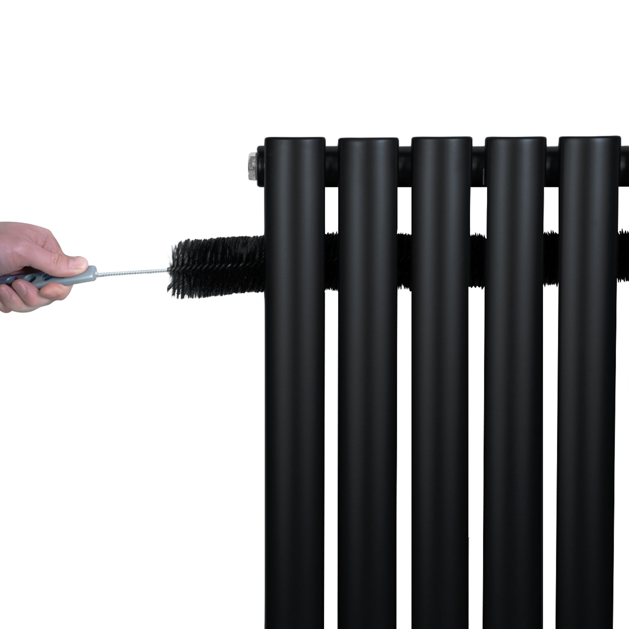Q-Rax Radiatore Ovale Colonna Singola 600x600mm Nero