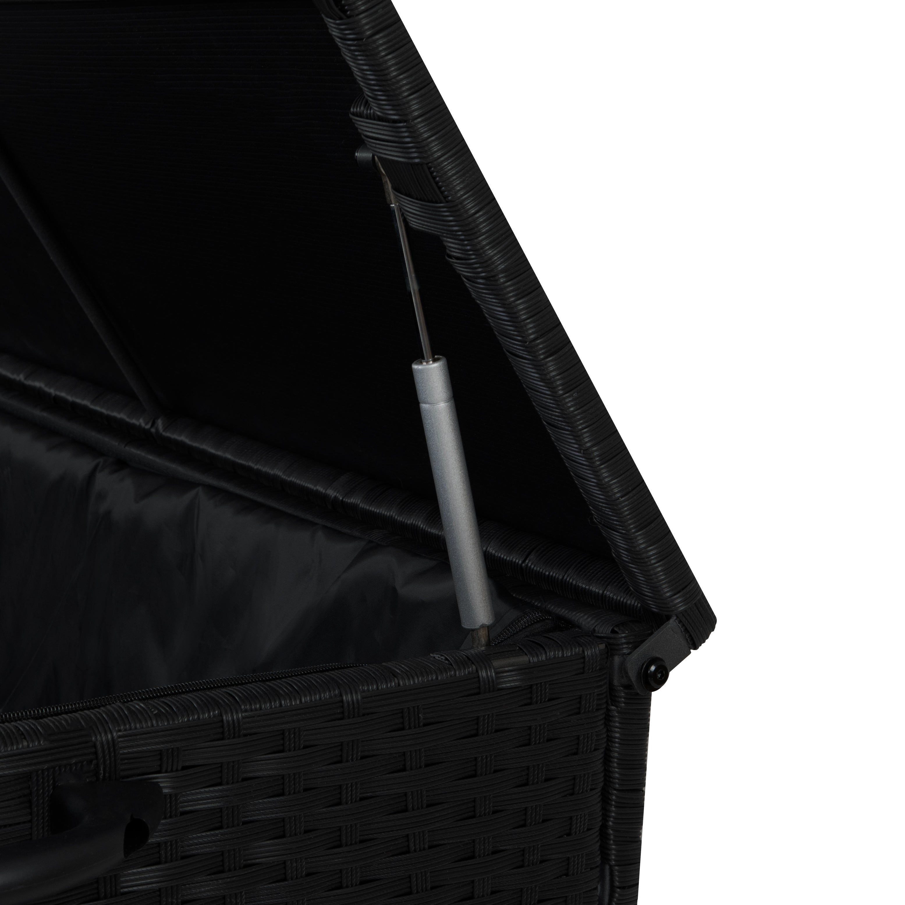 Q-Rax Mobili da Esterno Box Rattan 700L Baule Nero per Cuscini