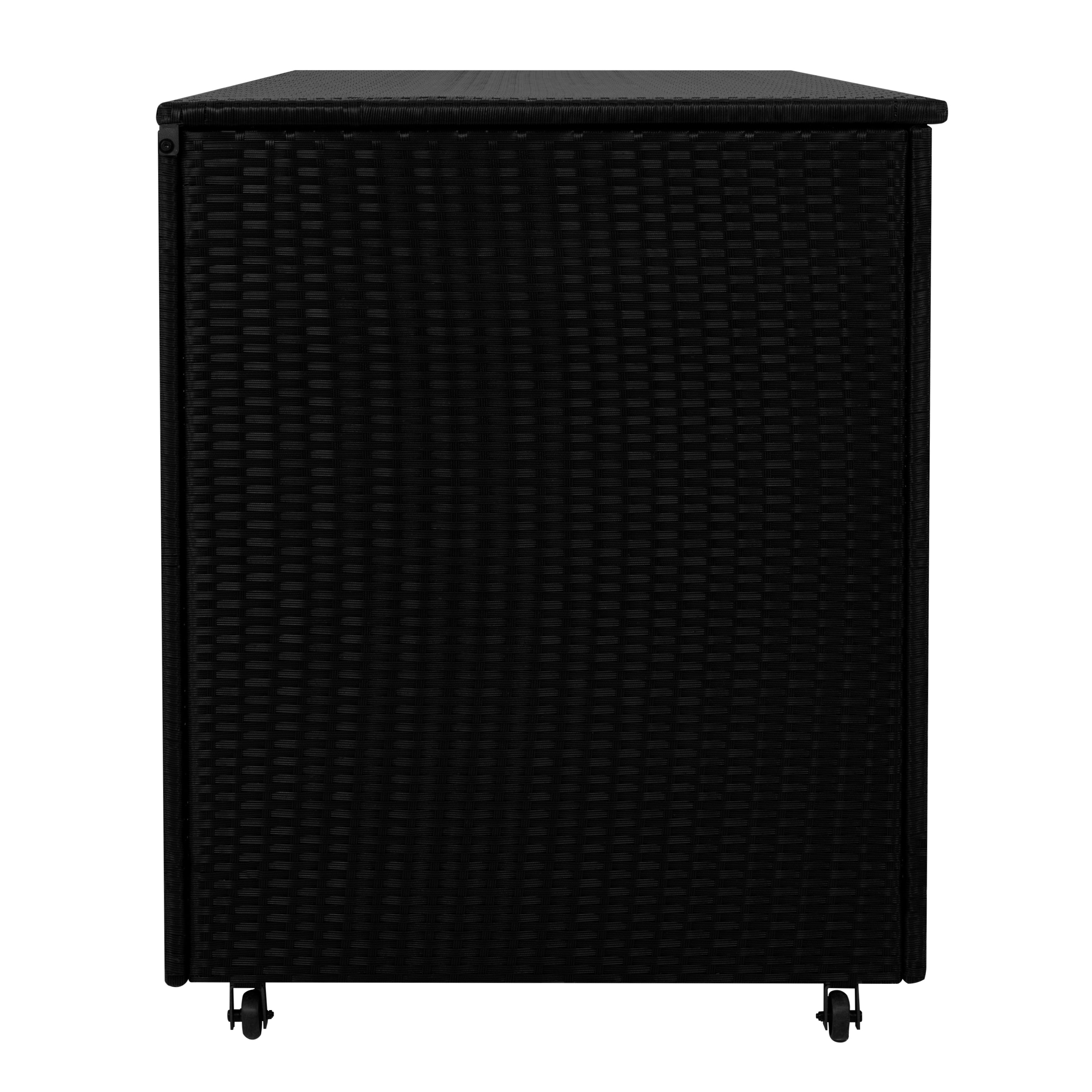 Q-Rax Mobili da Esterno Box Rattan 996L Nero con Ruote