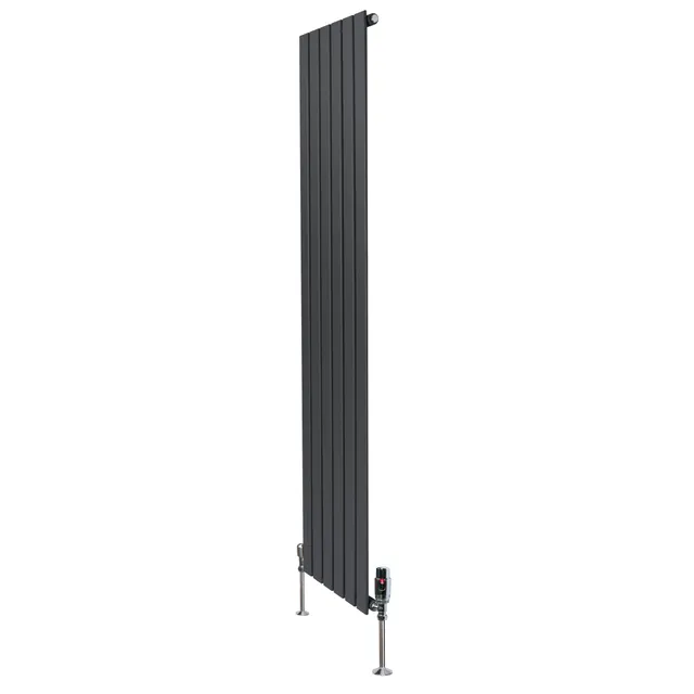 Q-Rax Radiatore Piatto Monocolonna 1800x420 Antracite Valvole