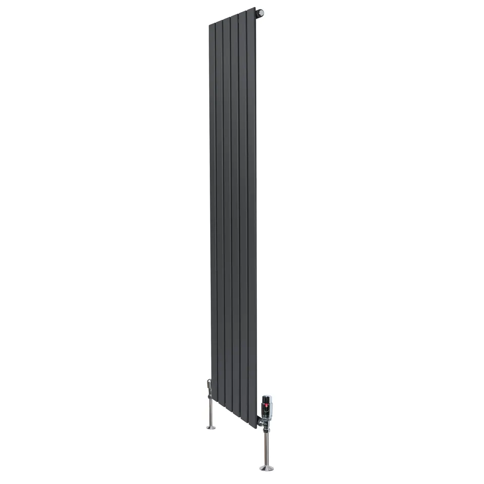 Q-Rax Radiatore Piatto Monocolonna 1800x420 Antracite Valvole
