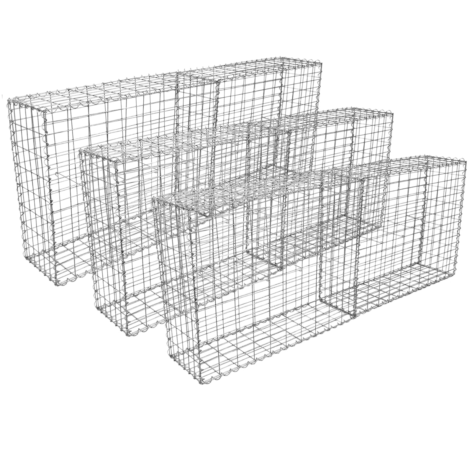Q-Rax Deposito 6 gabbioni 100x95x30 cm acciaio zincato