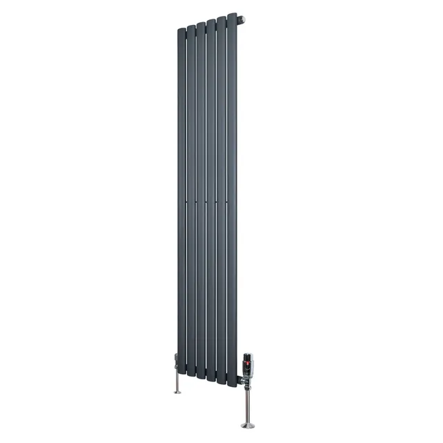 Q-Rax Radiatori Tradizionali Ovale 1600x360 mm Antracite valvole