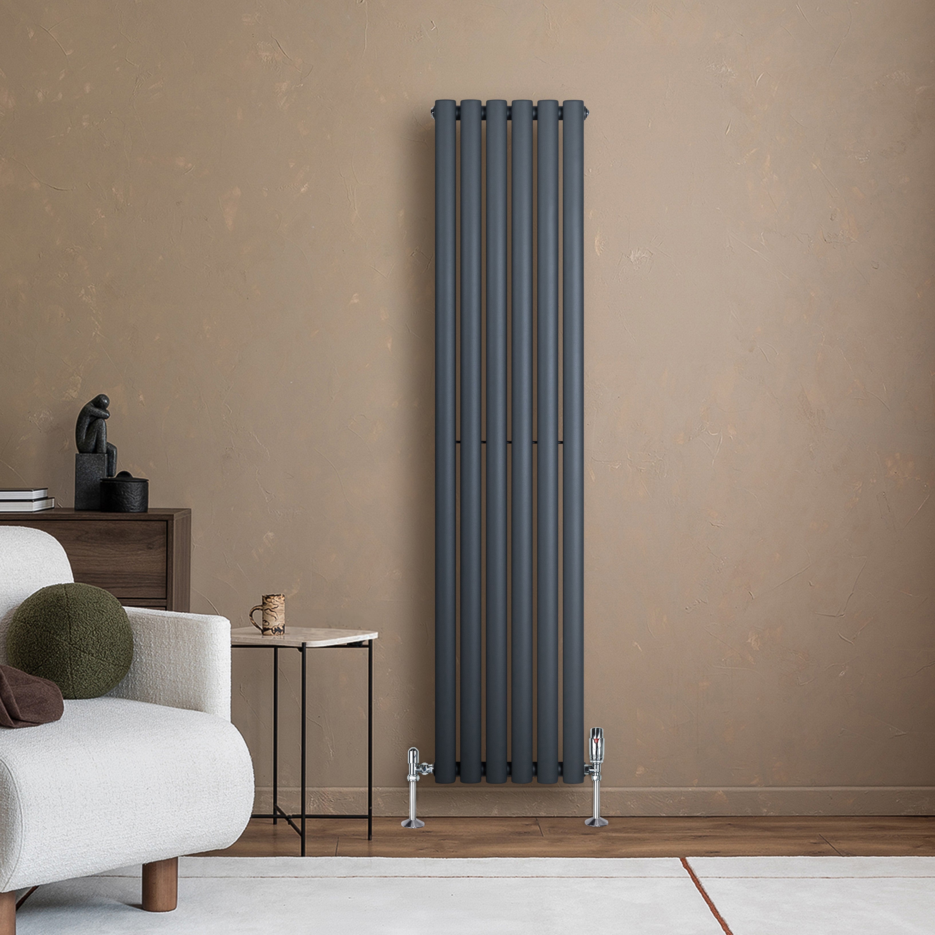 Q-Rax Radiatori Tradizionali radiatore ovale 1600x360 antracite