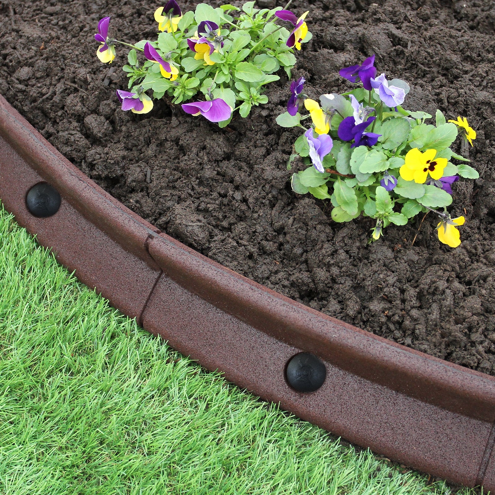 Q-Rax Deposito all'Aperto Bordatura Giardino Flessibile 1,2m Marrone 4pz