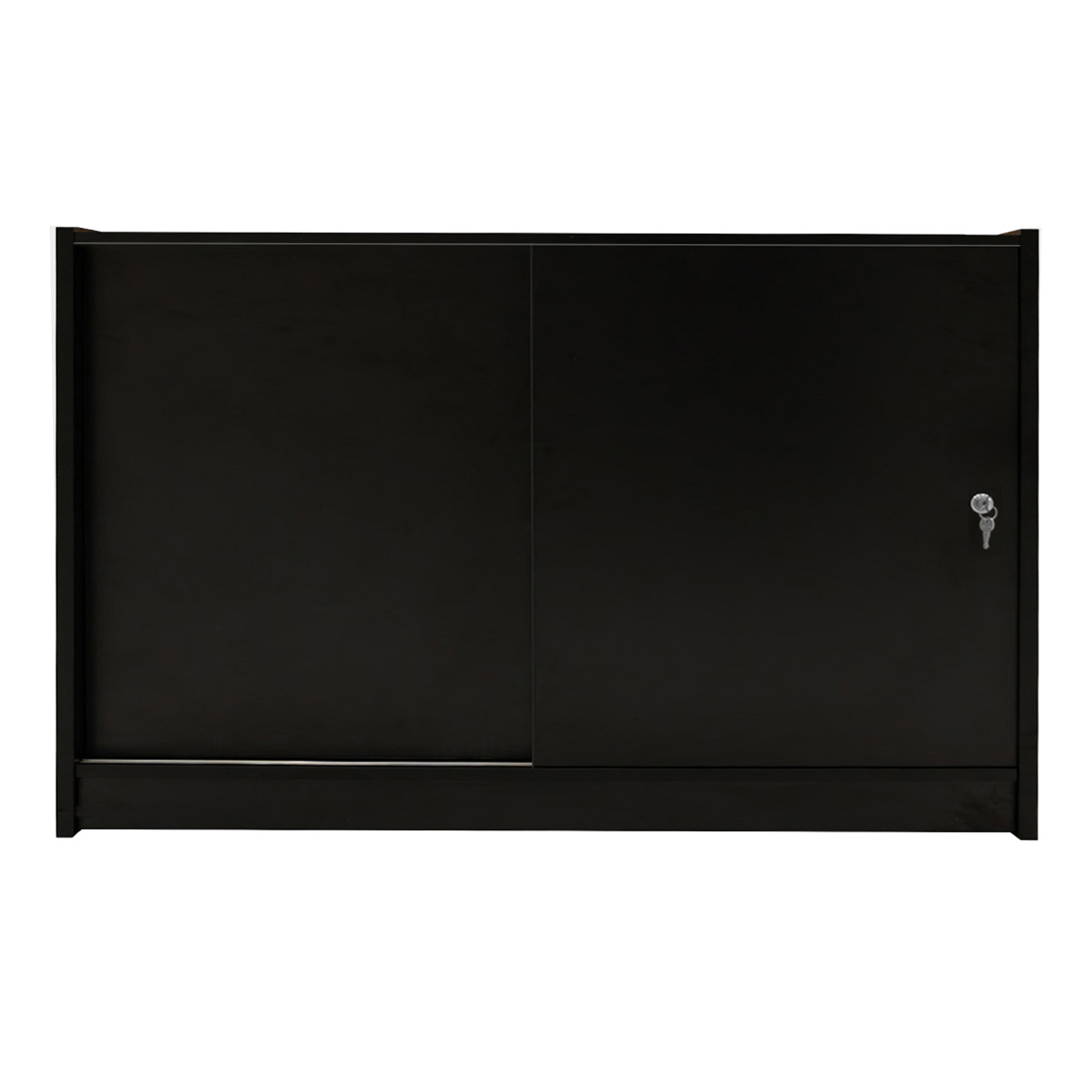 Q-Rax Bancone Negozio LED K1500 Nero Vetro 3 Ripiani