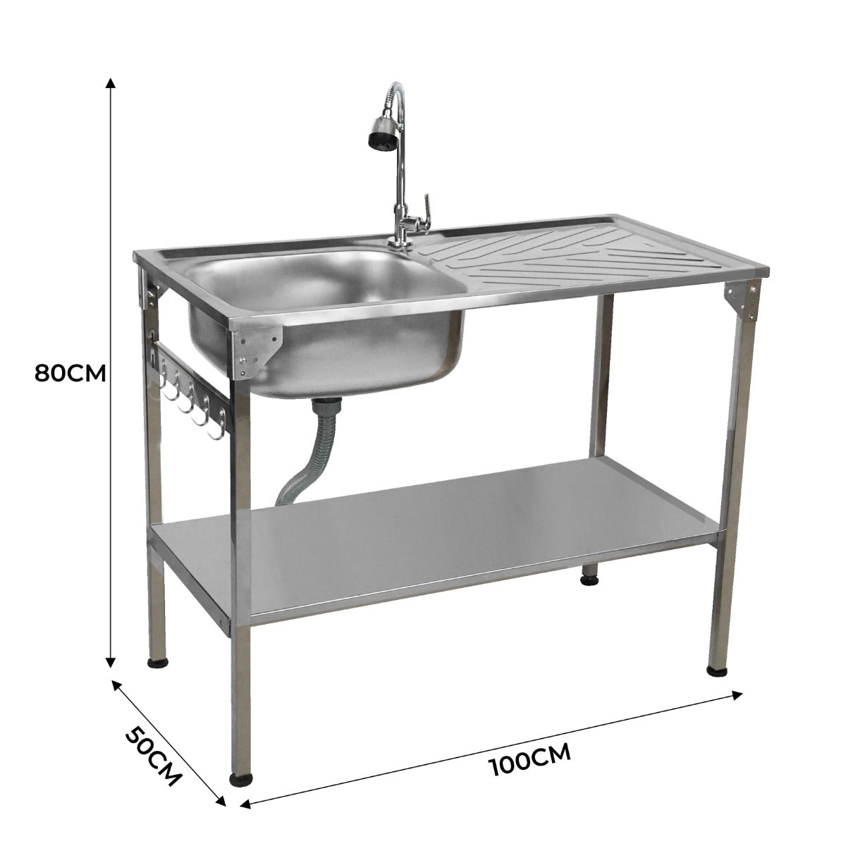 Q-Rax Ristorazione Lavello Campeggio Pieghevole Inox
