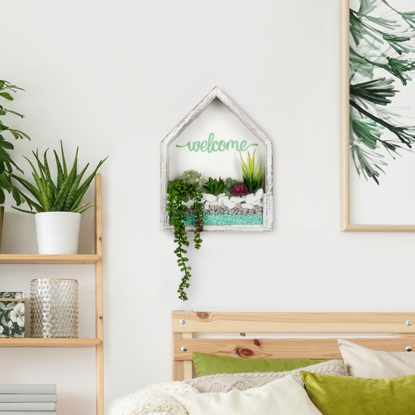 Jackcube Design Plant fioriera da parete casetta bianca