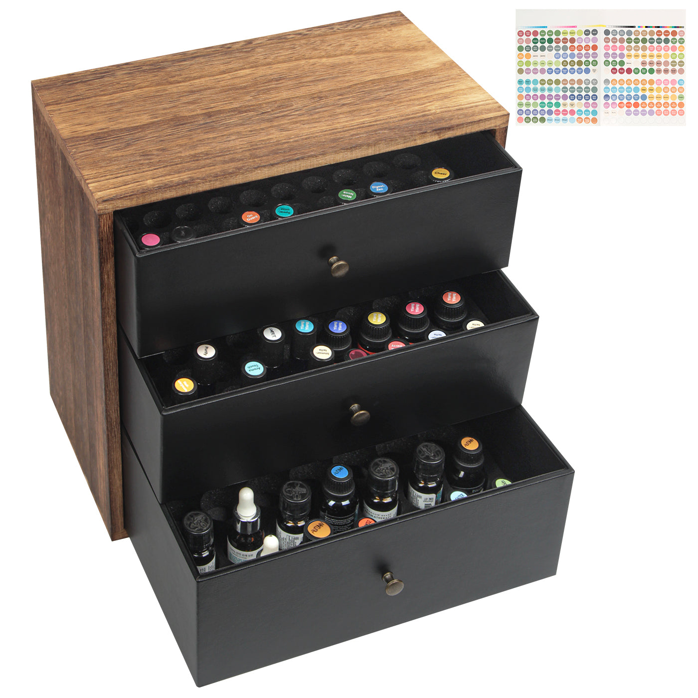 Jackcube Design Makeup Organizer Oli Essenziali Nero 3 Cassetti