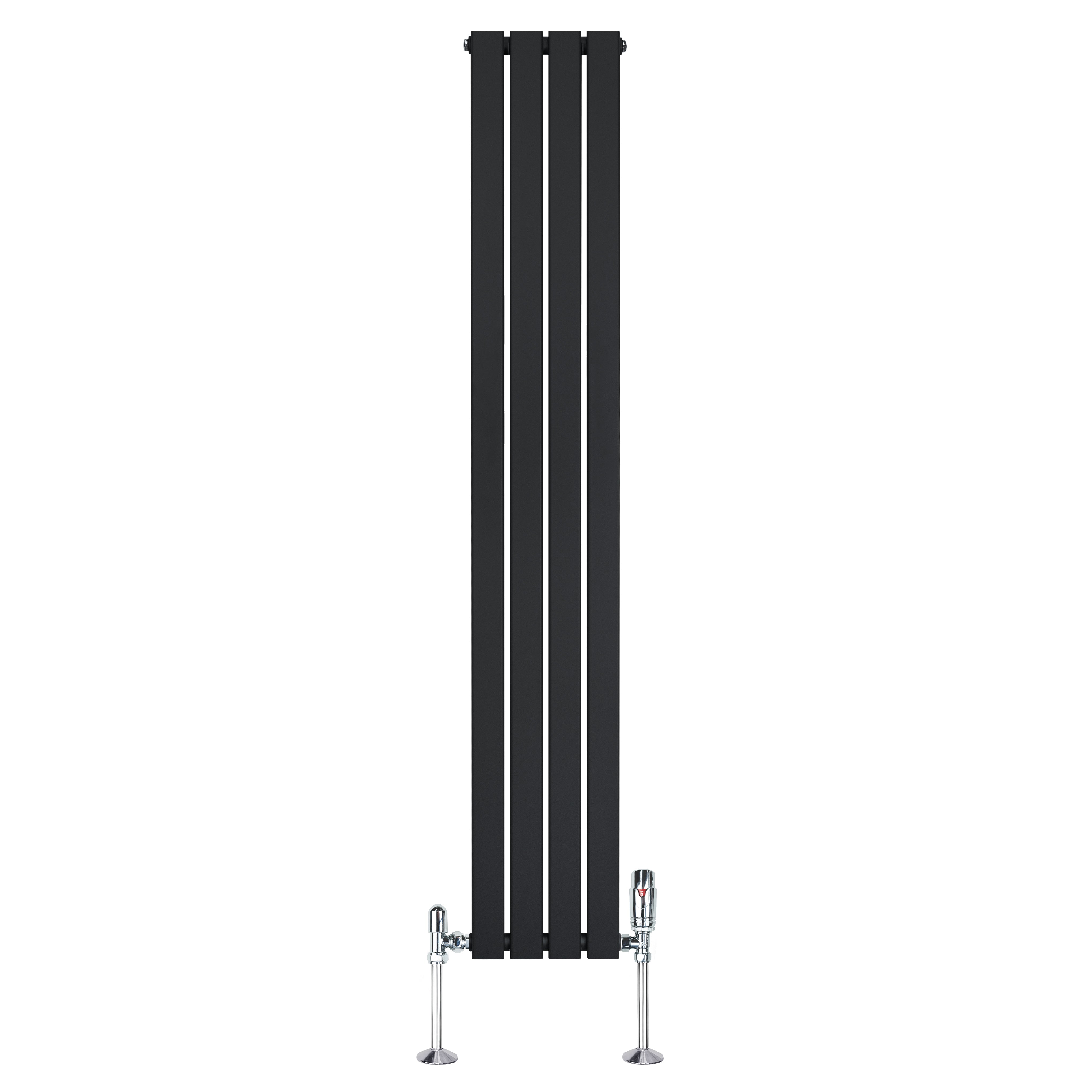 Q-Rax Radiatore Piatto Monocolonna 1800x280 mm Nero Valvole