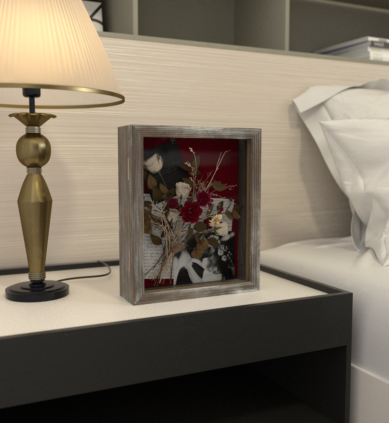 Jackcube Design Display Shadow Box Teca Lino 9x11 Pollici