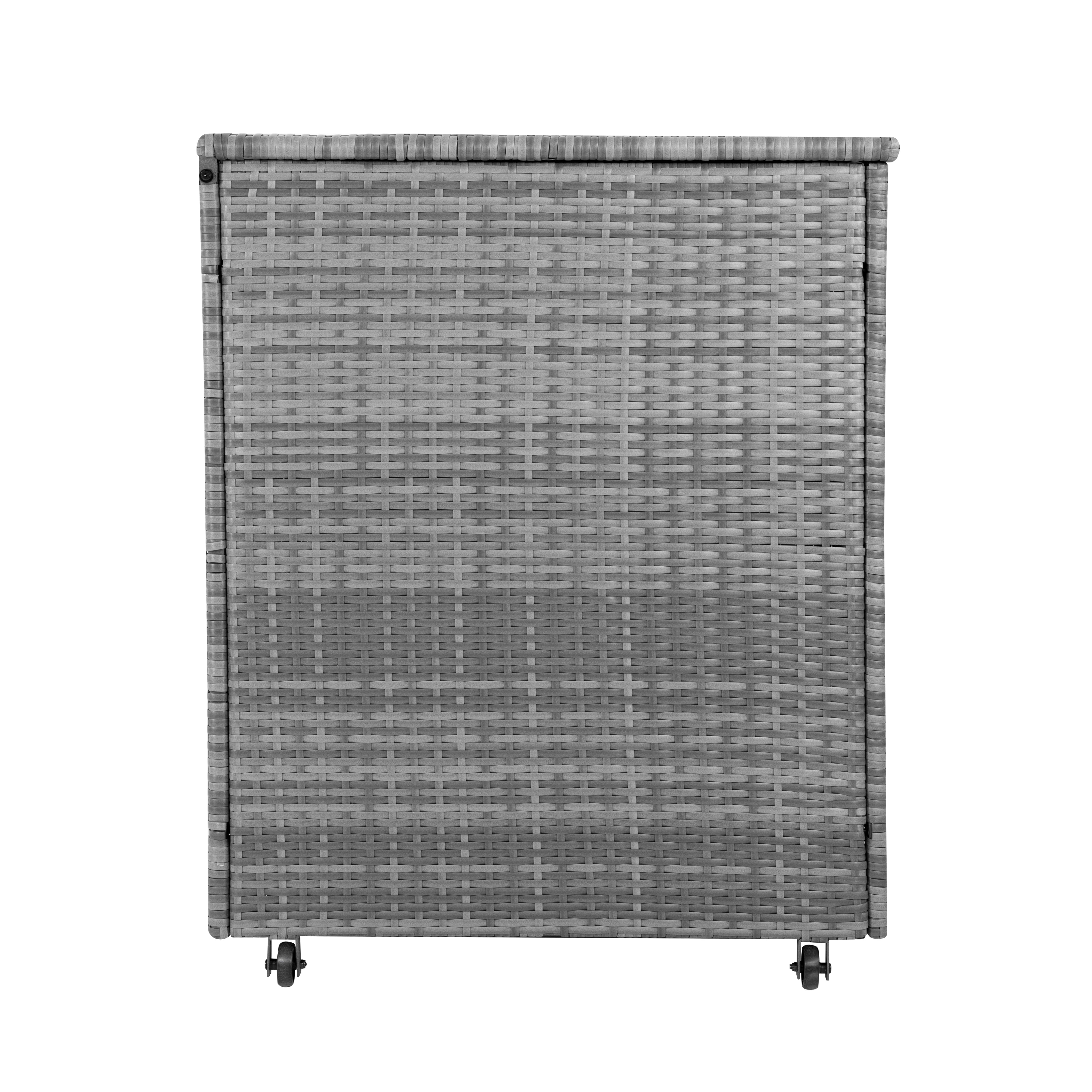 Q-Rax Mobili da Esterno Box 996L Baule Rattan Grigio con Ruote