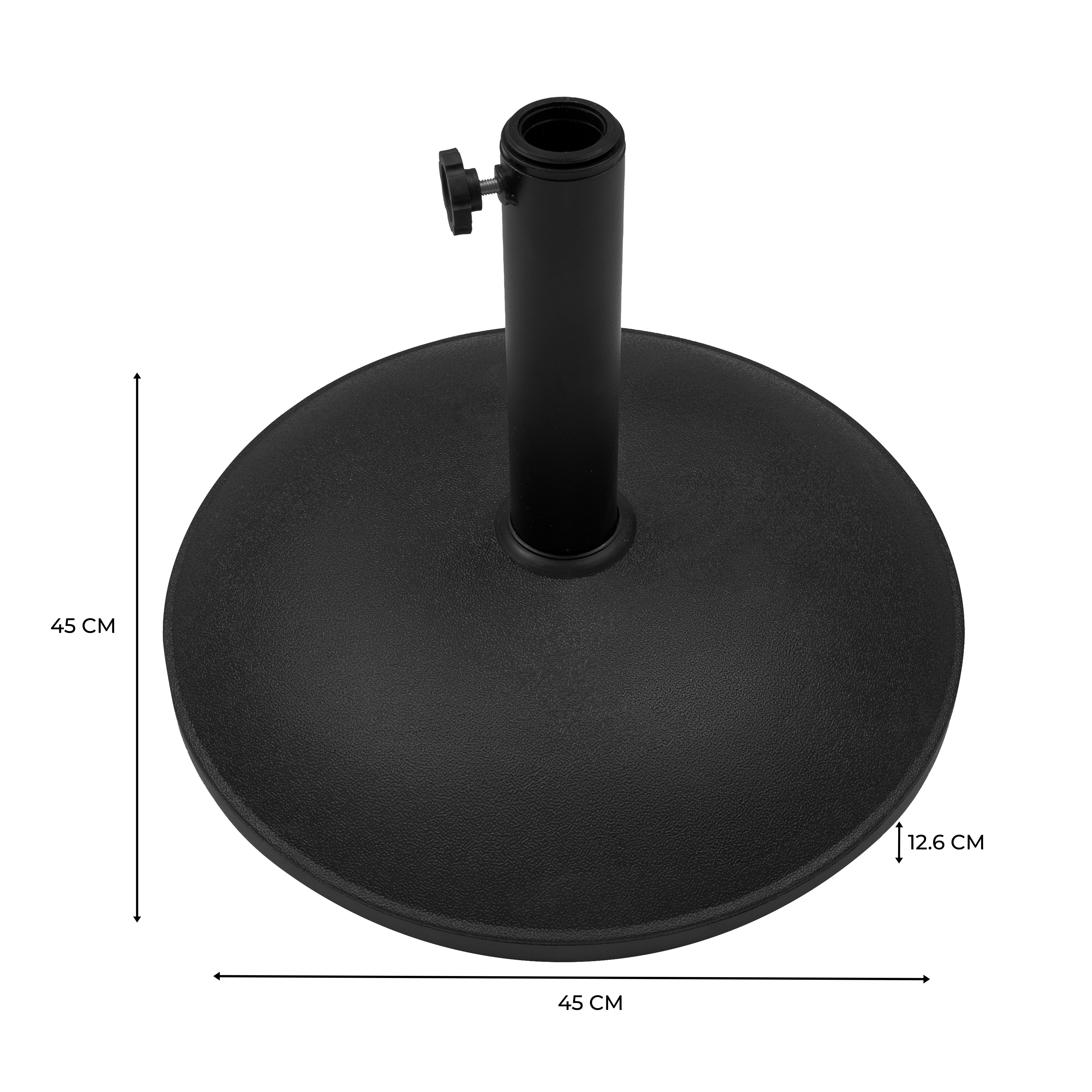 Q-Rax Base Ombrellone Cemento Nero 16 kg supporto palo regolabile