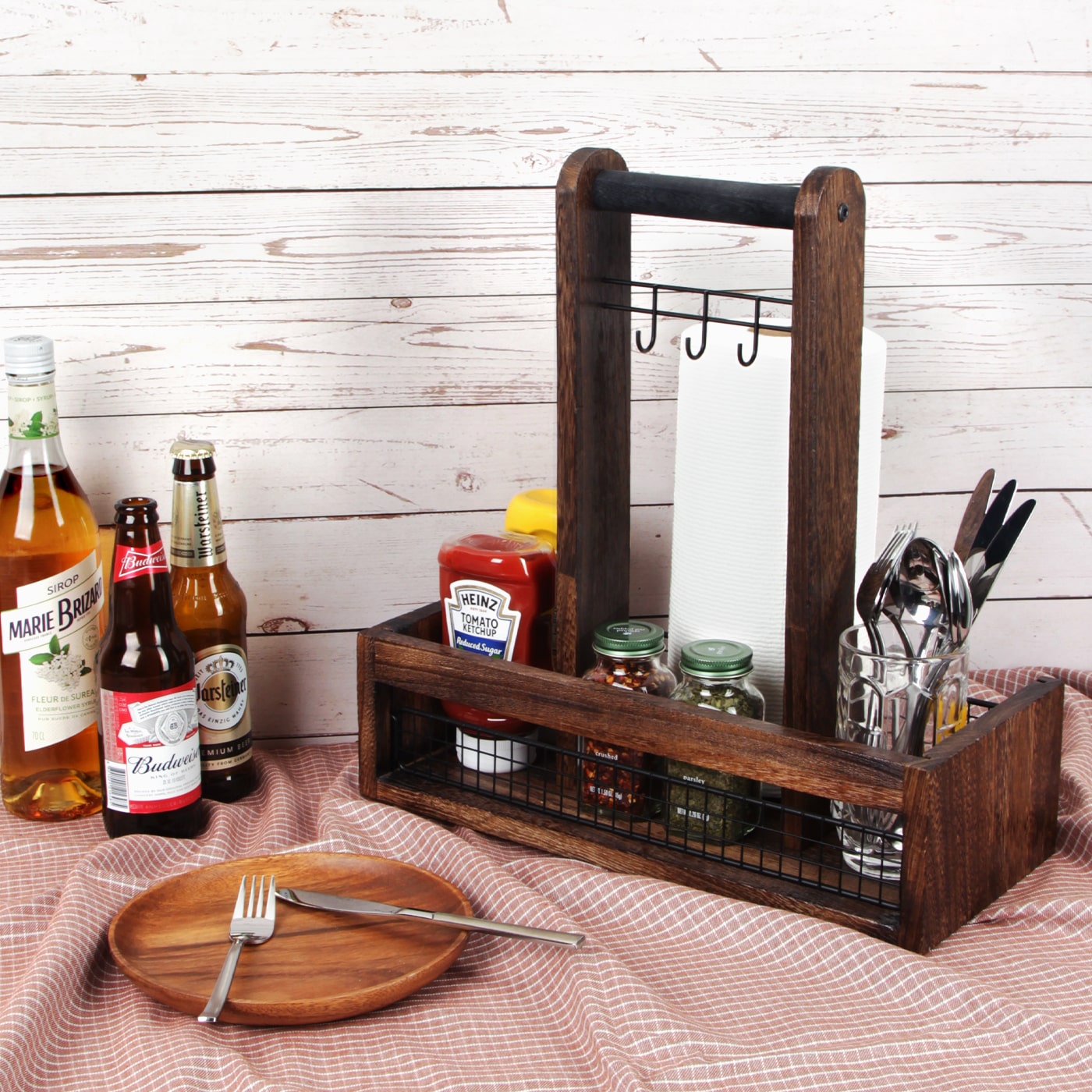 Jackcube Design Living Room caddy bbq organizer legno manici