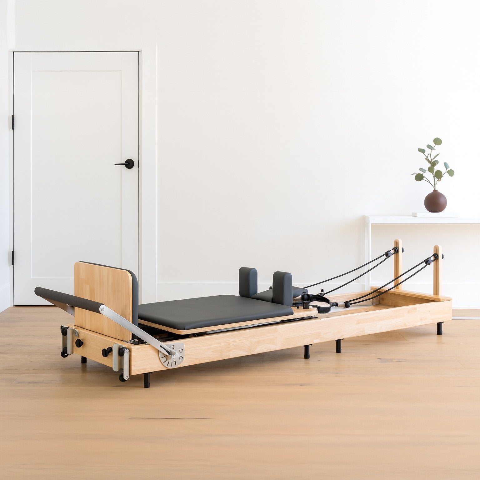 Q-Rax Macchina Pilates Reformer Rovere Pieghevole 5 Molle